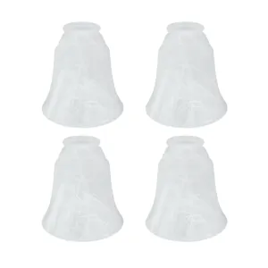 # 23105-4 Transitional Style Replacement Bell Shaped Alabaster Glass Shade, 2 1/8" Fitter Size, 5 1/2" high x 5" diameter, 4 Pack