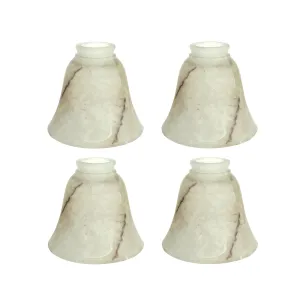 # 23108-4 Transitional Style Replacement Alabaster Glass Shade with Hand Painted Veins, 2-1/8" Fitter Size, 4-3/4" high x 5-3/8" diameter, 4 Pack