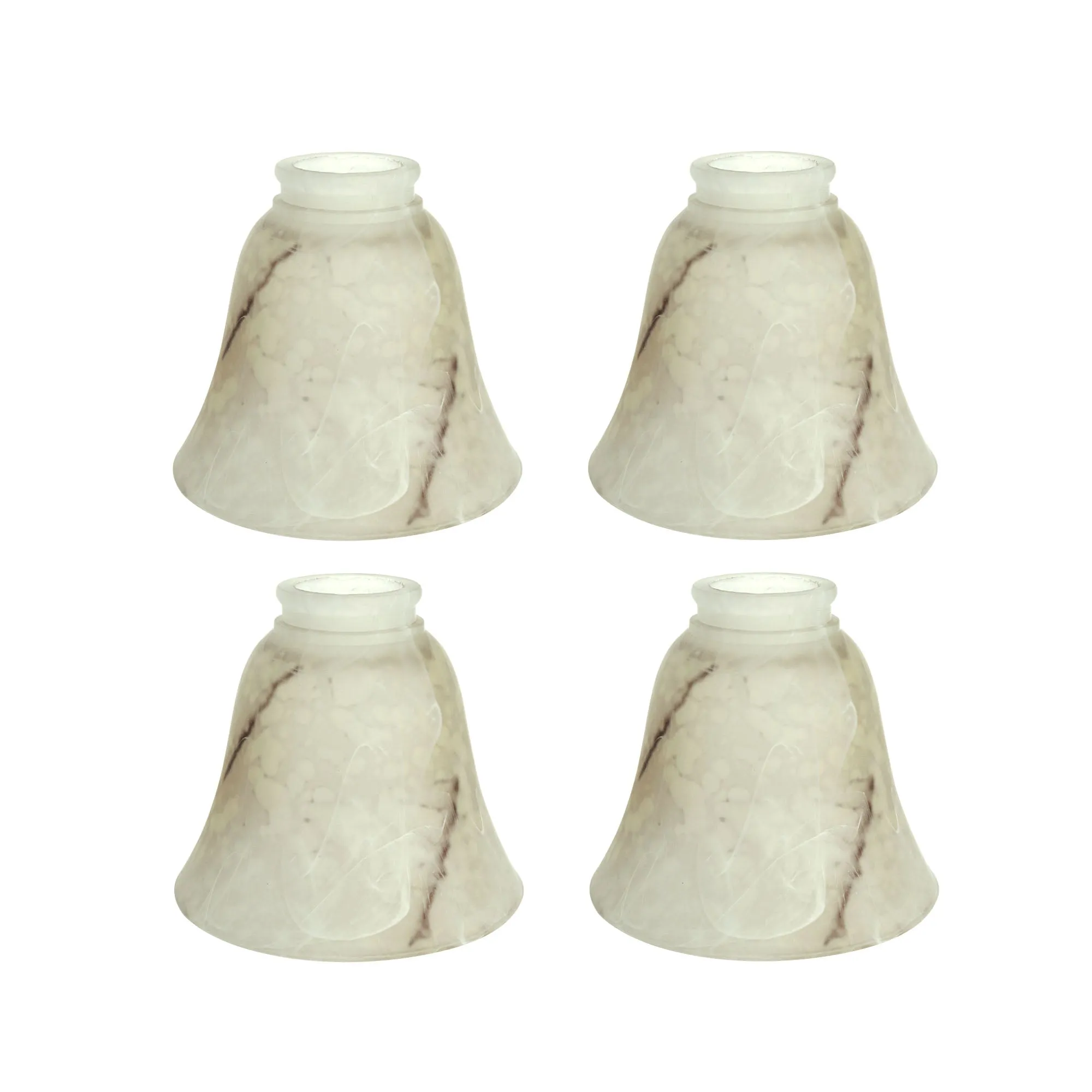 # 23108-4 Transitional Style Replacement Alabaster Glass Shade with Hand Painted Veins, 2-1/8" Fitter Size, 4-3/4" high x 5-3/8" diameter, 4 Pack