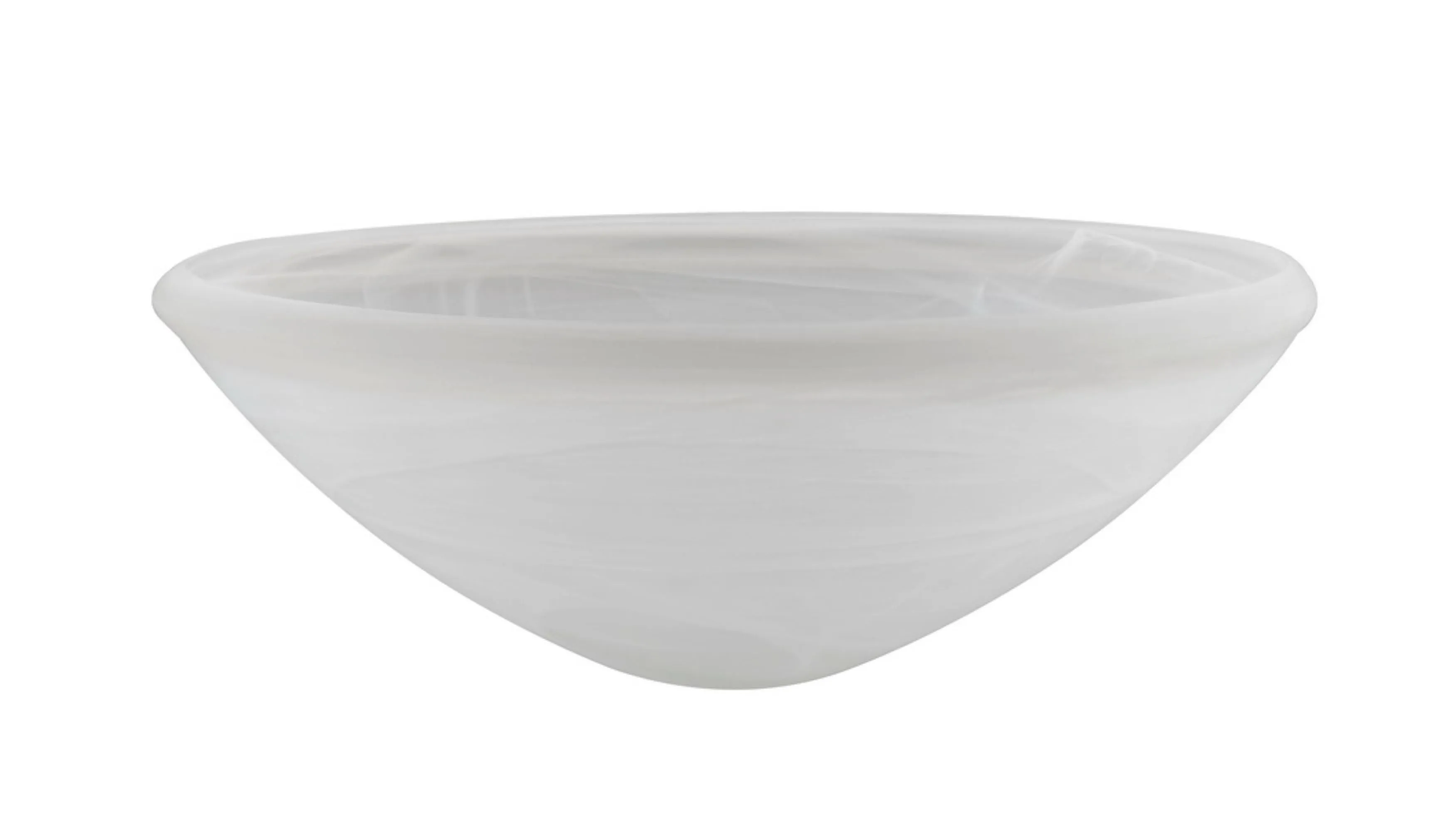 # 23113-01, Alabaster Glass Shade for Medium Base Socket Torchiere Lamp, Swag Lamp and Pendant, 1-5/8" Fitter x 15" Diameter x 5-1/4" Height.