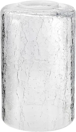 # 23614, Clear Cylinder Cracked Glass Shade.3-1/2"Dia x 5-3/4"H / Center Hole: 42mm. Sold in 1 / 2 / 3 & 4 Pack.