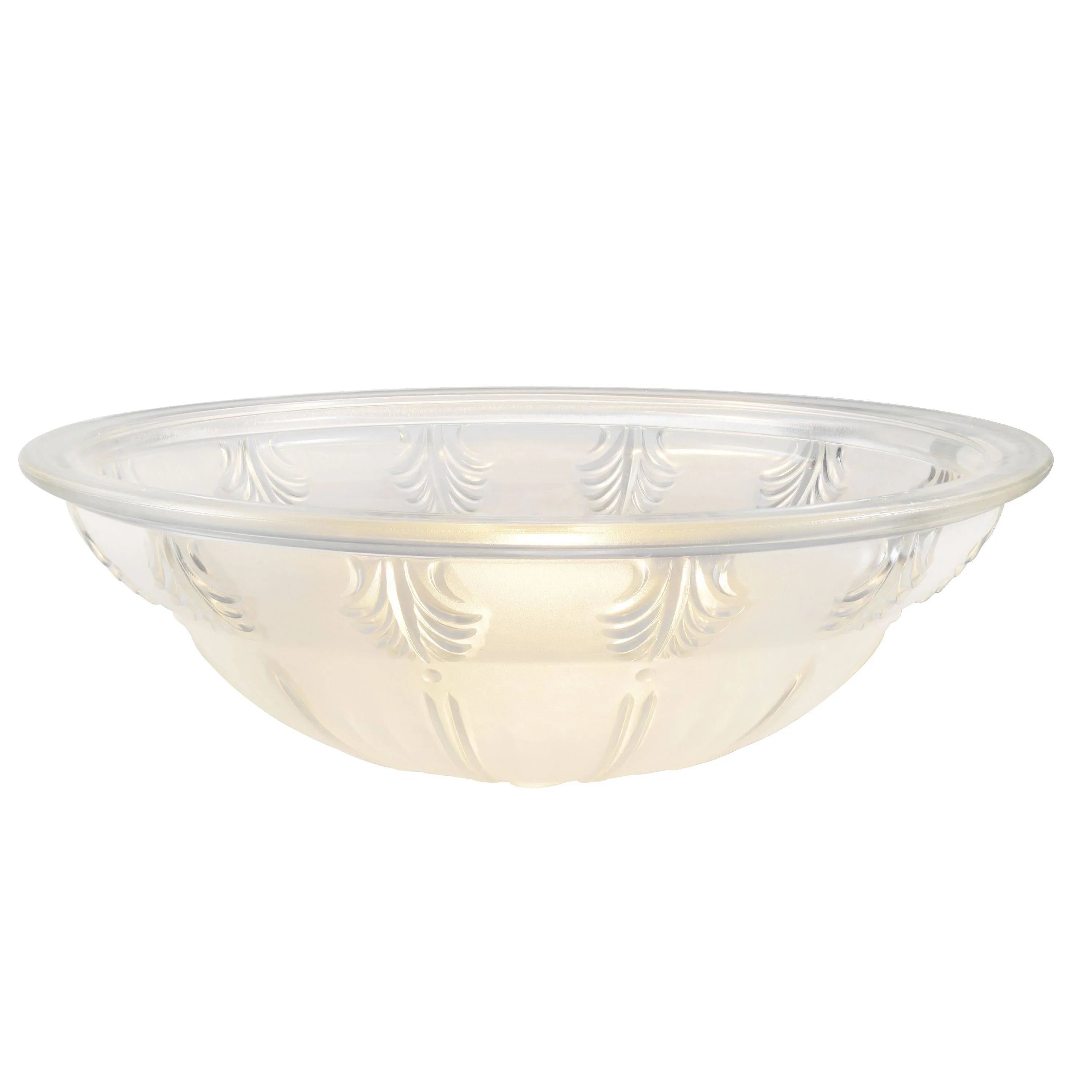 # 25004-68-1, Flush/Semi-Flush Mount 2-Tone Clear & Sandblasted Glass Shade, 1/2" Center Hole, 11-3/4" Diameter x 3-7/8" Height