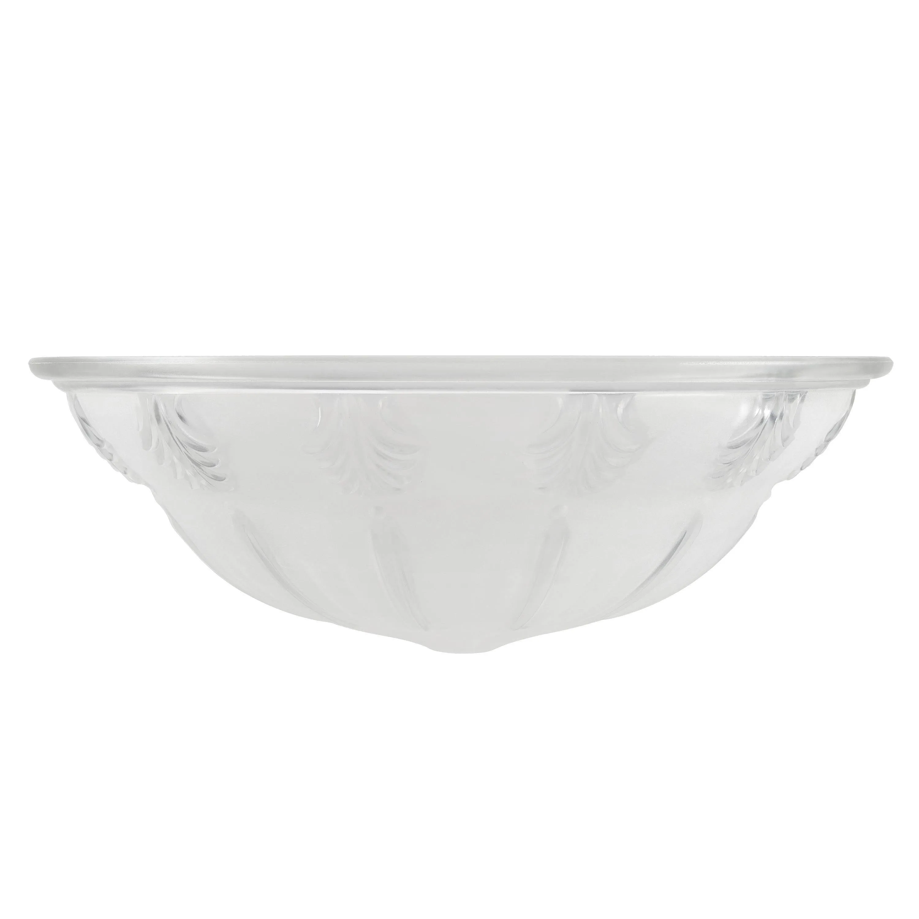 # 25004-68-1, Flush/Semi-Flush Mount 2-Tone Clear & Sandblasted Glass Shade, 1/2" Center Hole, 11-3/4" Diameter x 3-7/8" Height