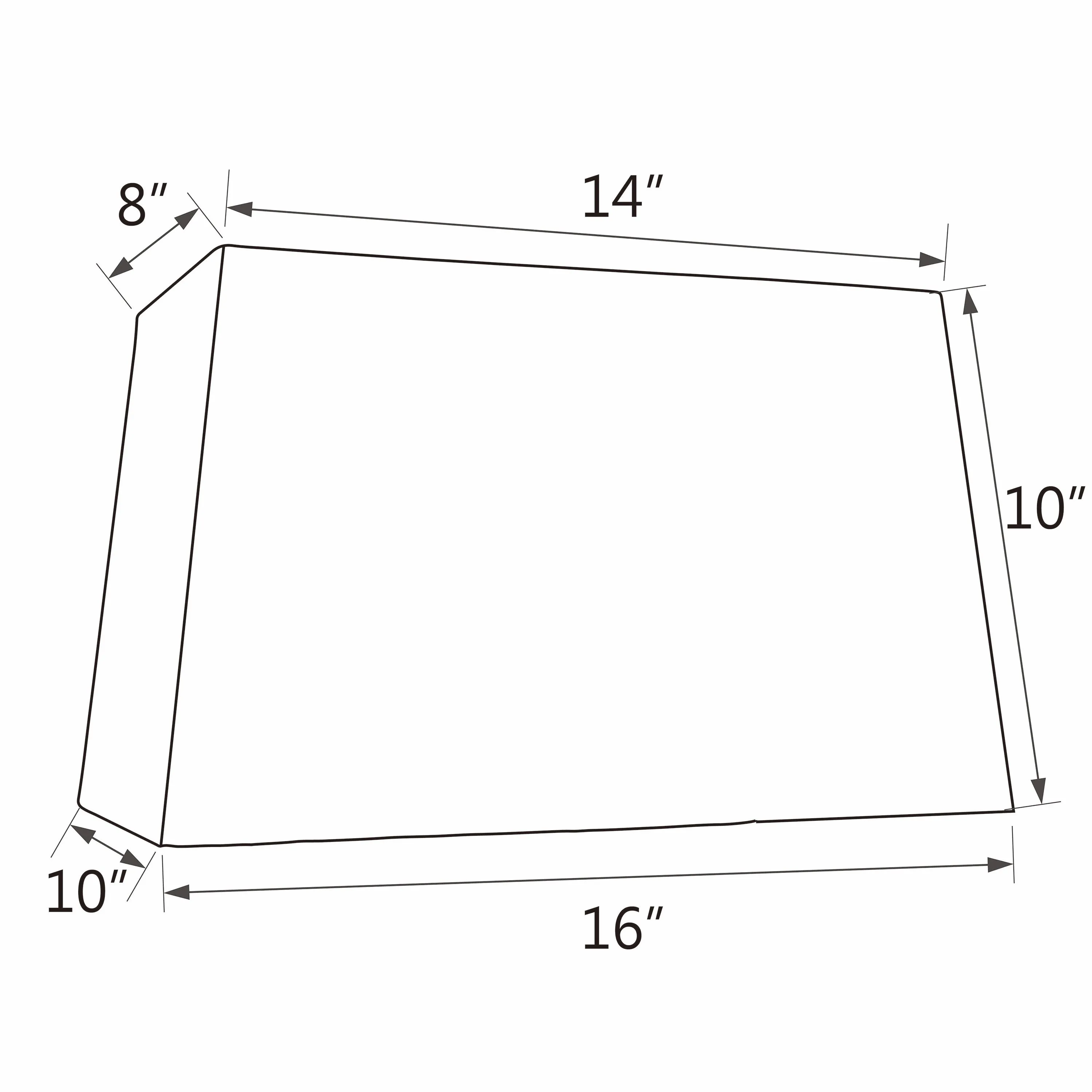 # 32028  Transitional Rectangle Hardback Shape Spider Construction Shade in Off White, 16" wide, Top: 8"   14" Bottom: 10"   16" Height 10"