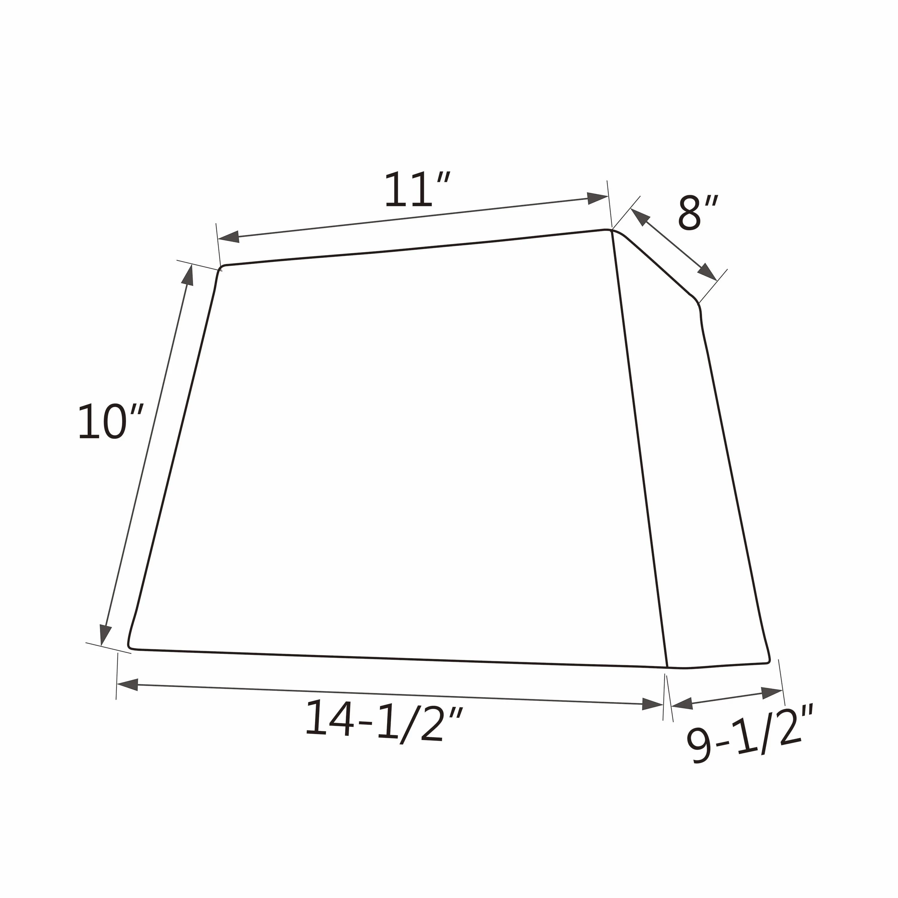 # 36121 Transitional Rectangle Hardback Shape Spider Construction Lamp Shade in Black, 14 1/2" wide, Top:(8"   11") Bottom:(9 1/2"   14 1/2")  x Height: 10"