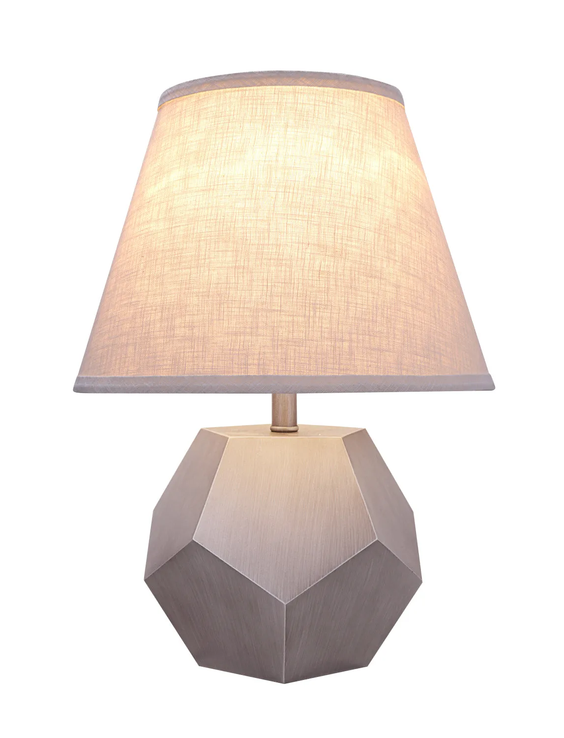 # 40179-11, 17" High Transitional Metal Table Lamp, Painted Finish and Hardback Empire Shaped Lamp Shade in Off White, 12" Wide