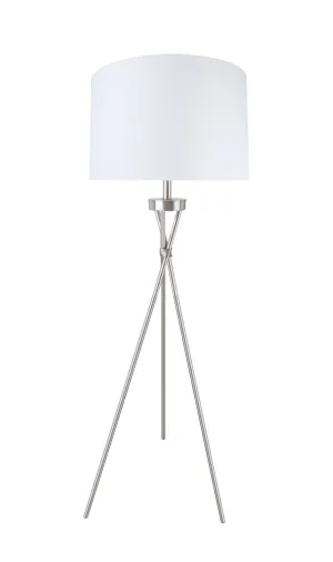 # 45022-11, Tripod Floor Lamp, Transitional Design in Satin Nickel, 59" High