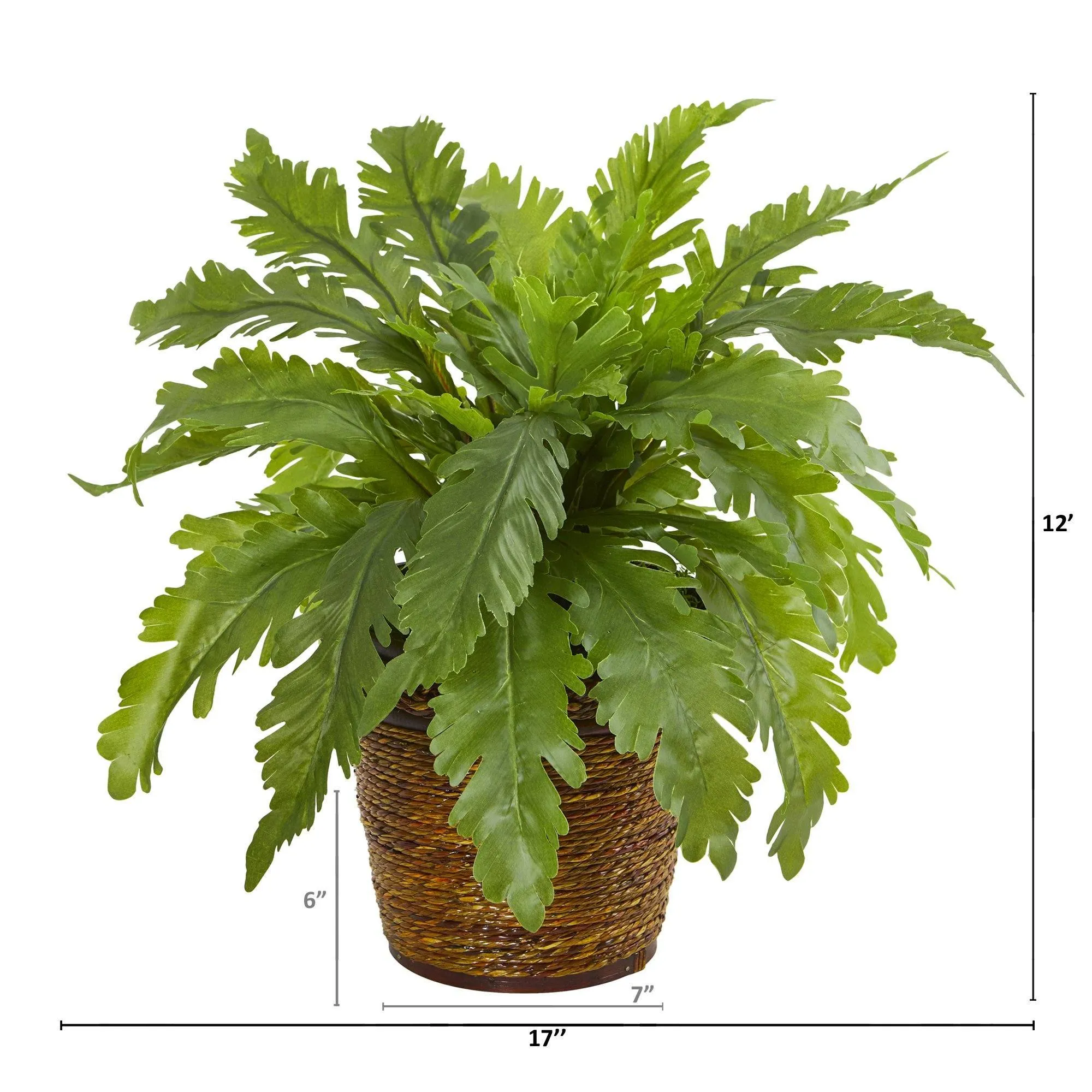 12” Fern Artificial Plant in Basket