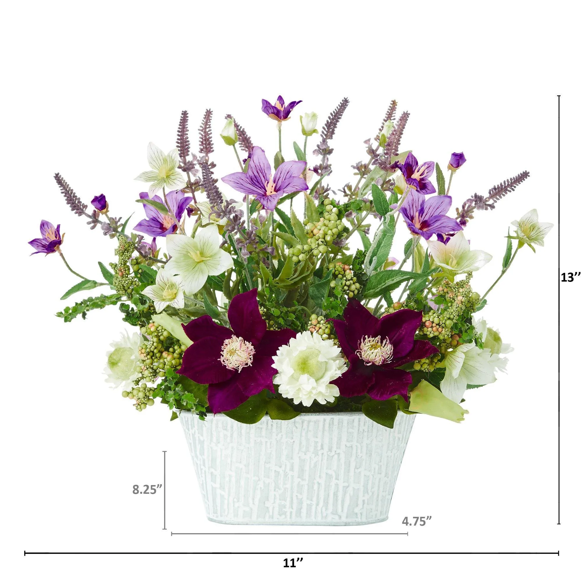 13” Mixed Flower Artificial Arrangement in Decorative Vase