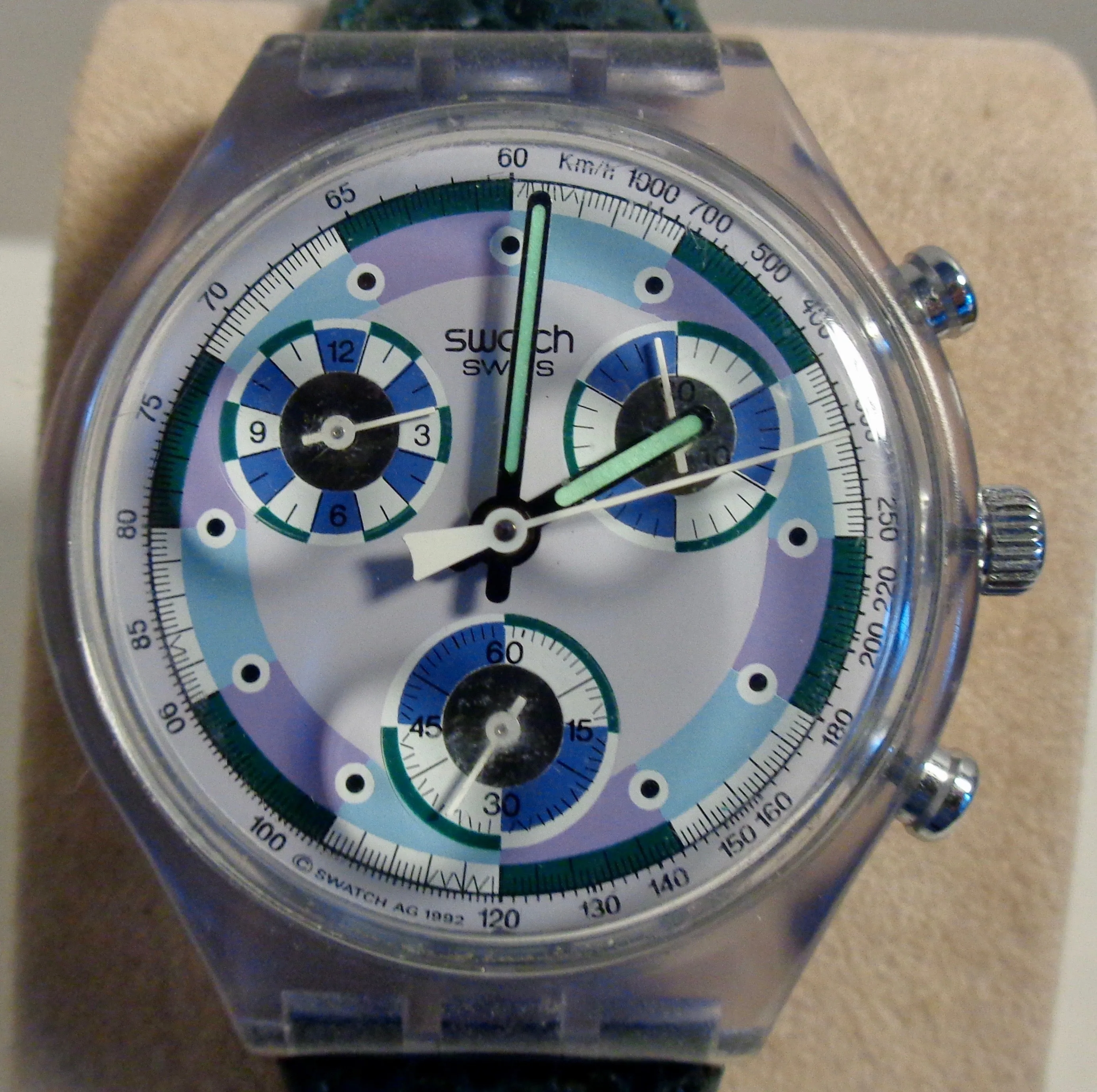 1993 SWATCH Greentic SVC100 Chronograph Watch