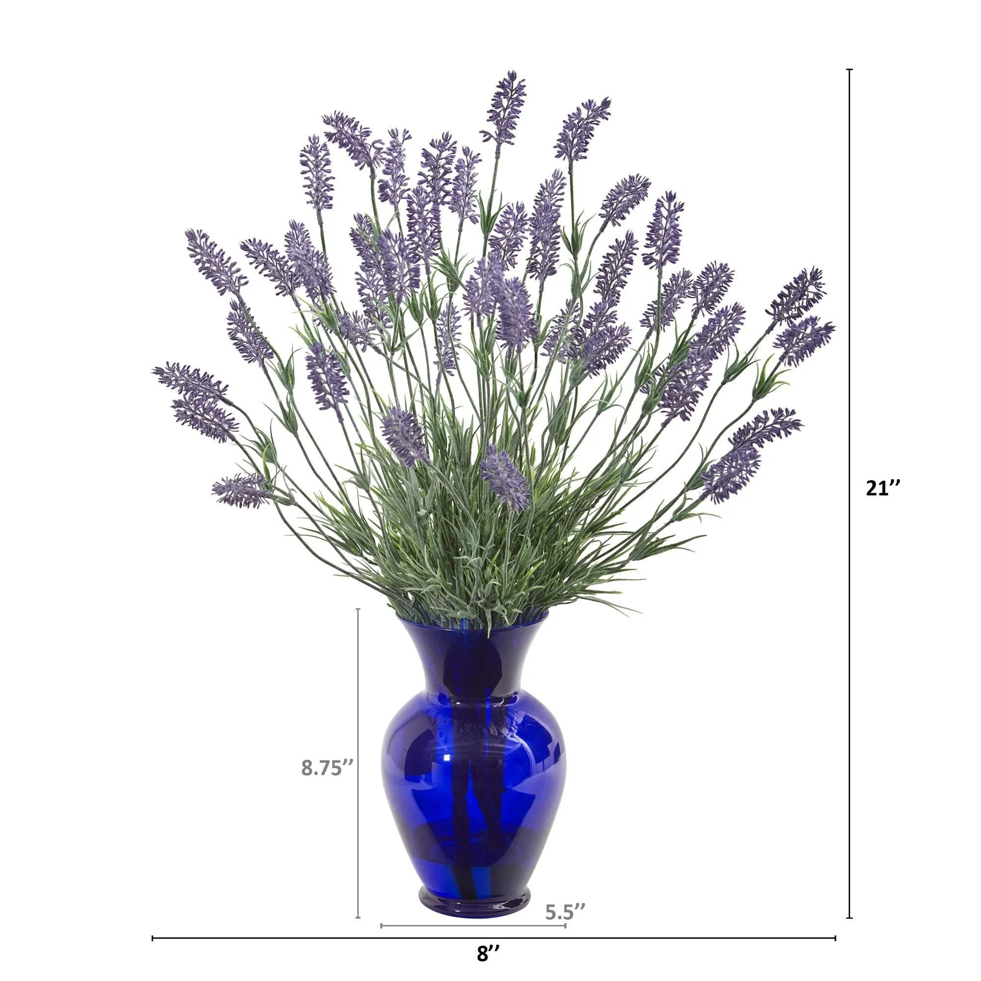 21” Lavender Artificial Plant in Blue Vase