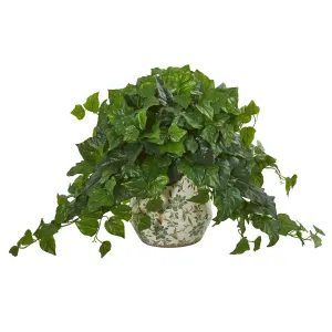 23” London Ivy Artificial Plant in Vase (Real Touch)