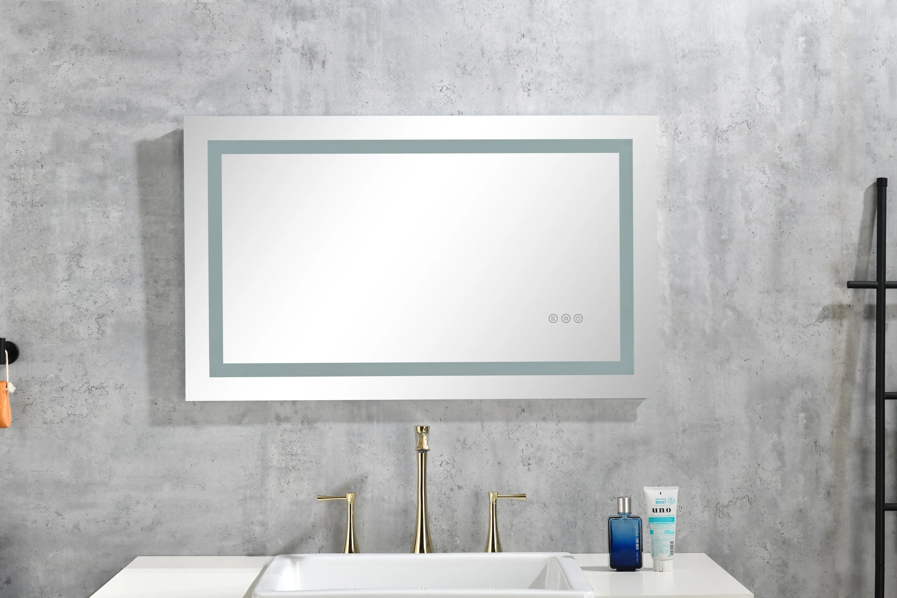 36*28LED Lighted Bathroom Wall Mounted Mirror with High Lumen Anti-Fog Separately Control Dimmer Function