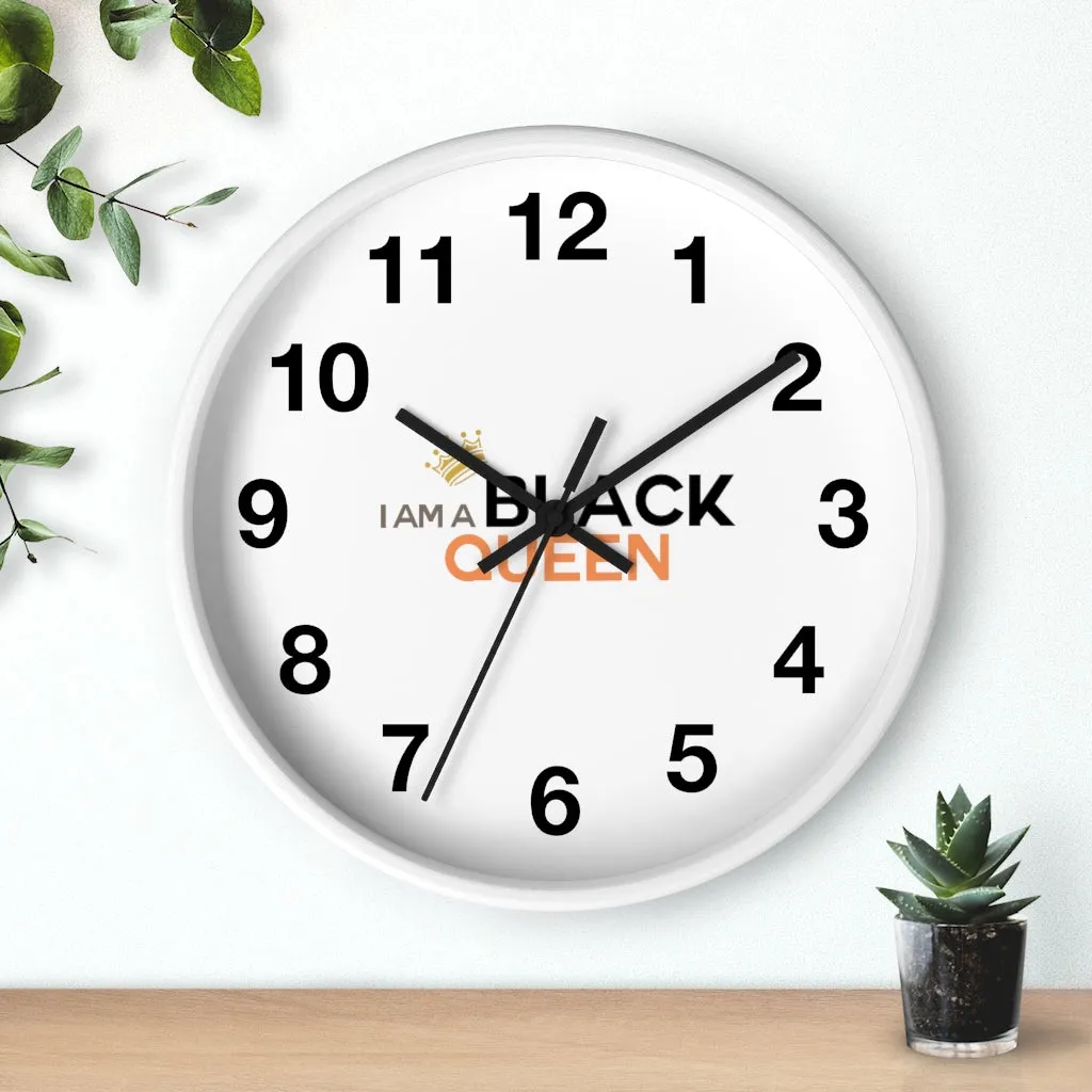 Affirmation Feminist pro choice Wall clock -  I am a black queen centered