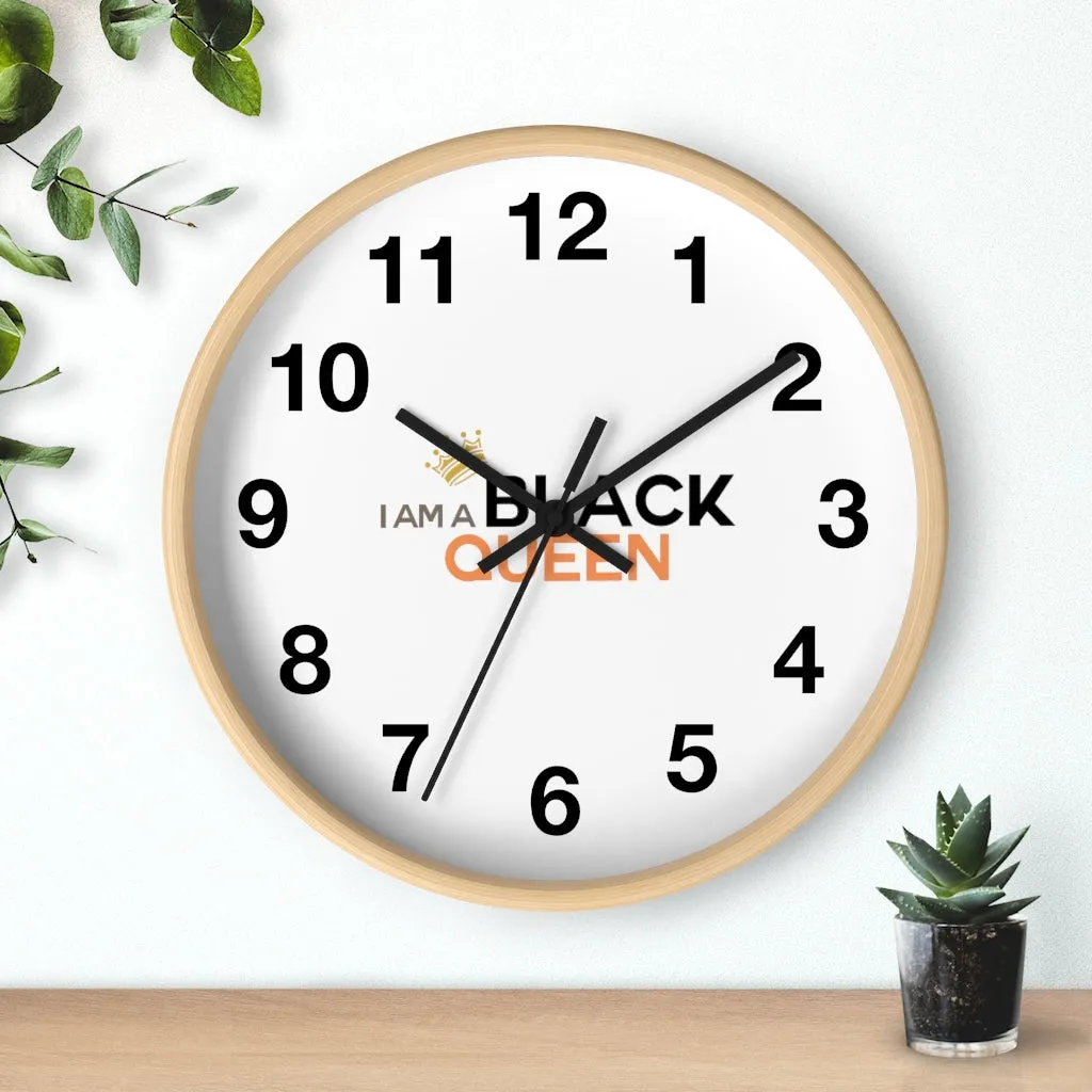 Affirmation Feminist pro choice Wall clock -  I am a black queen centered