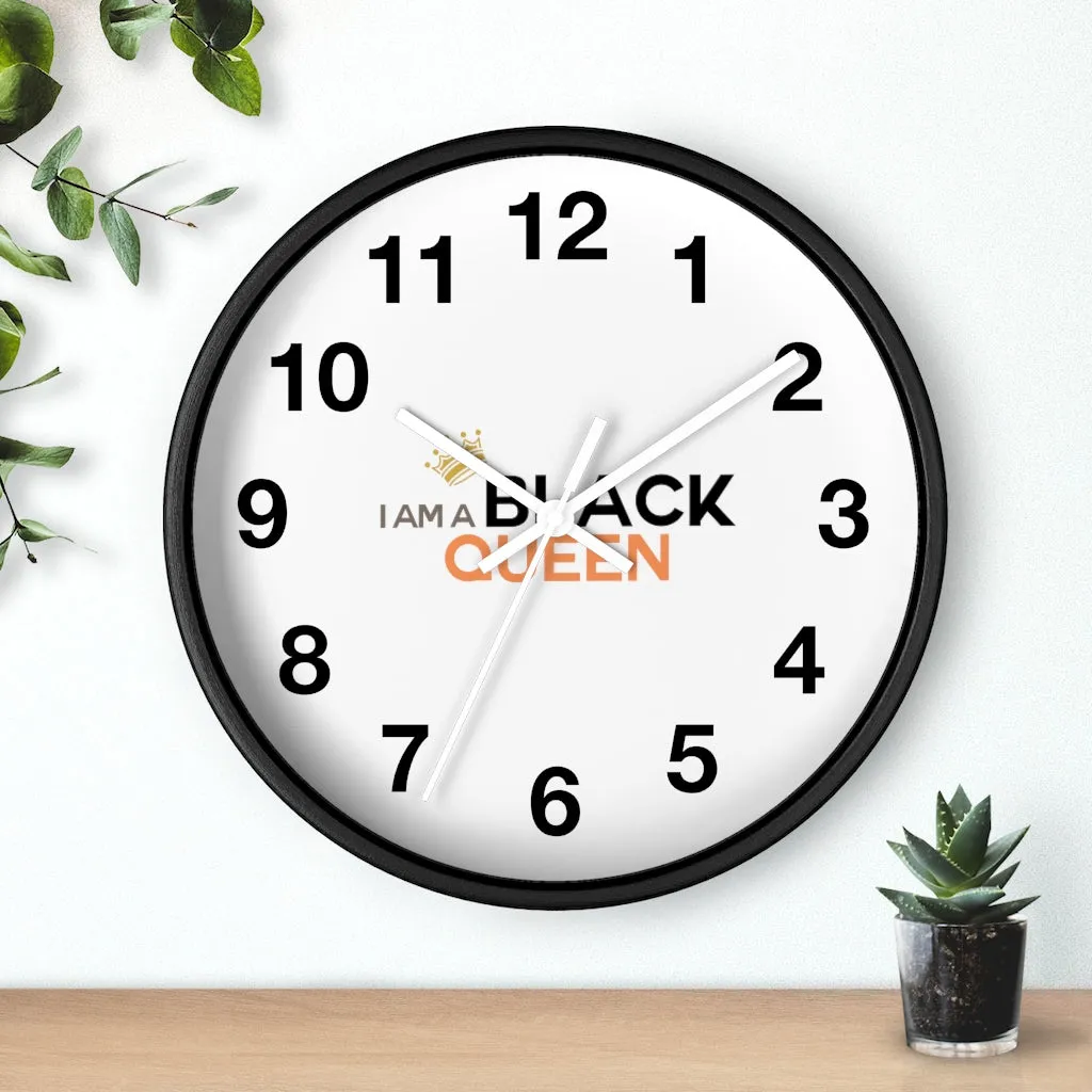 Affirmation Feminist pro choice Wall clock -  I am a black queen centered