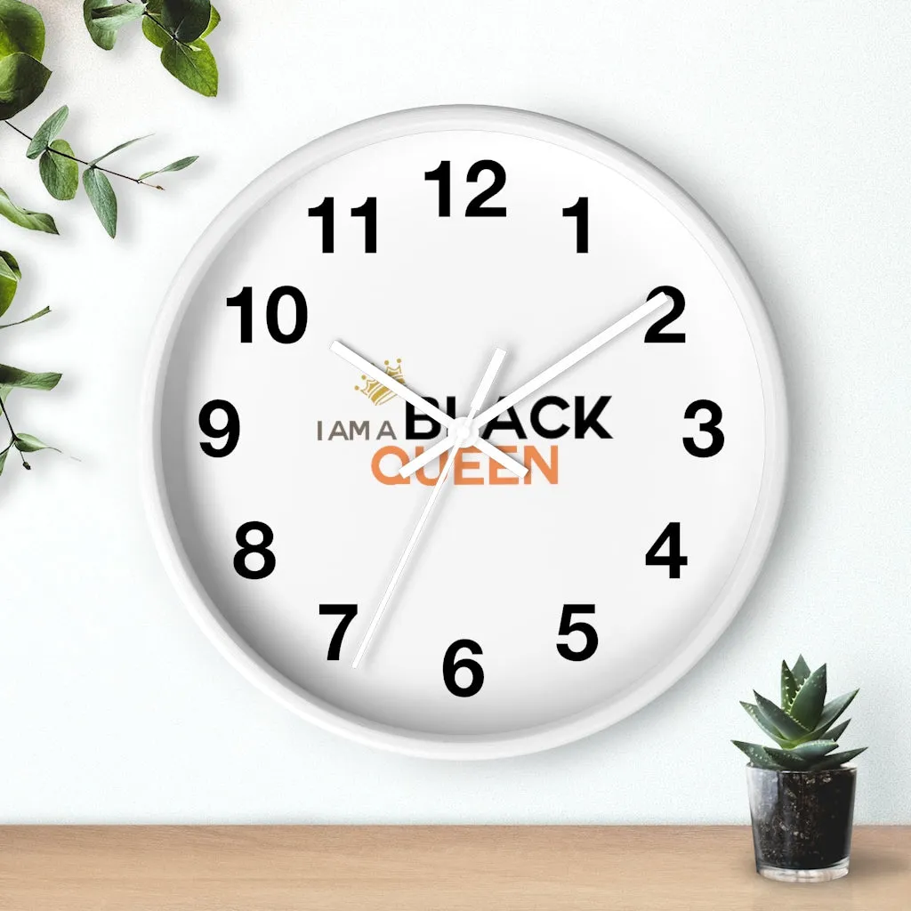 Affirmation Feminist pro choice Wall clock -  I am a black queen centered