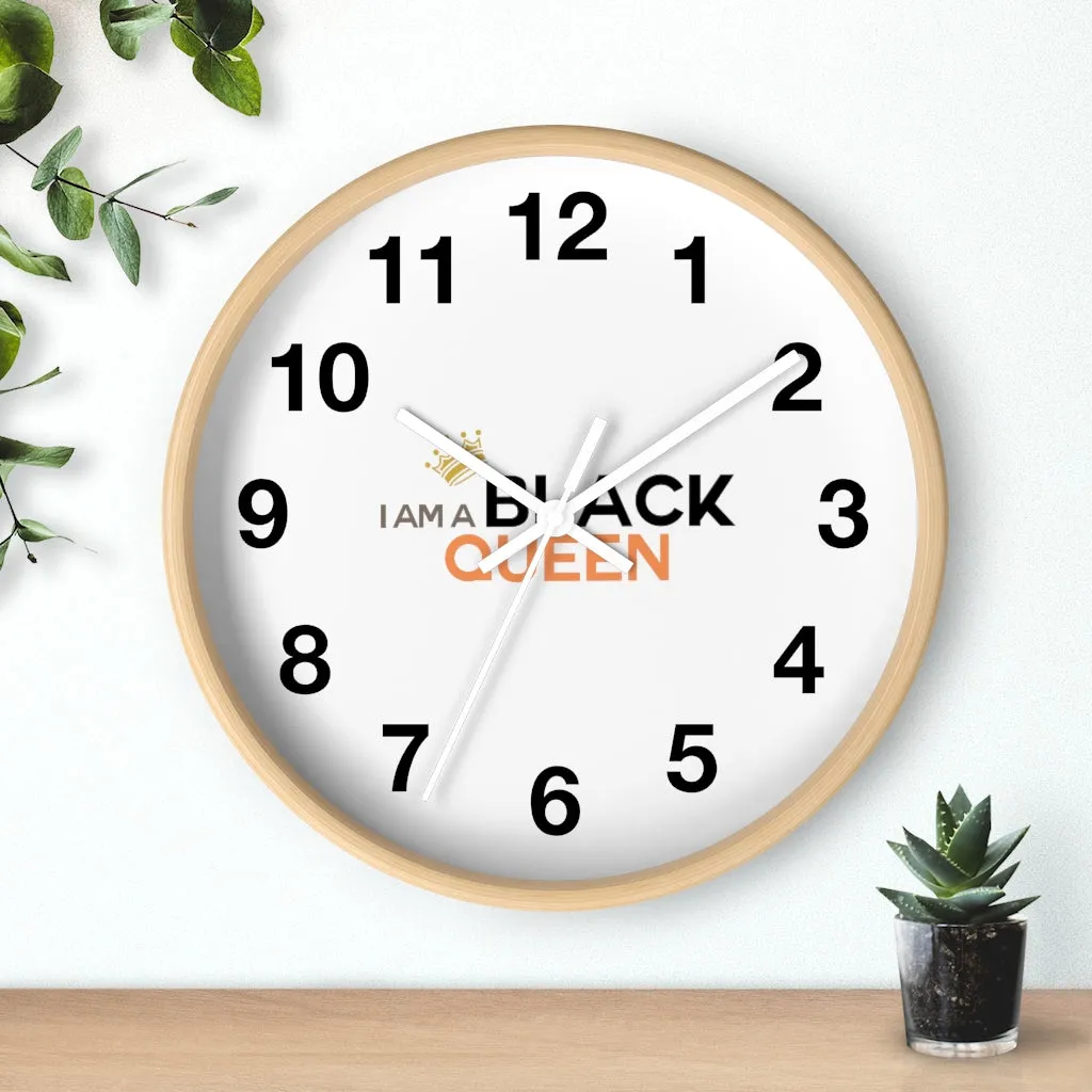 Affirmation Feminist pro choice Wall clock -  I am a black queen centered