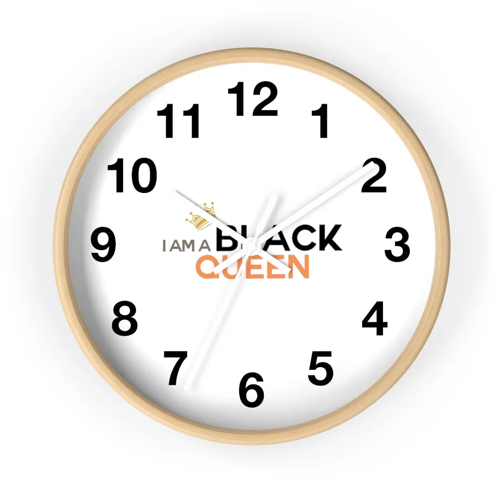 Affirmation Feminist pro choice Wall clock -  I am a black queen centered