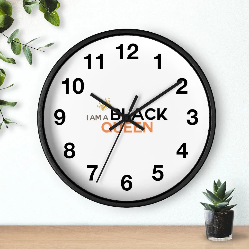 Affirmation Feminist pro choice Wall clock -  I am a black queen centered