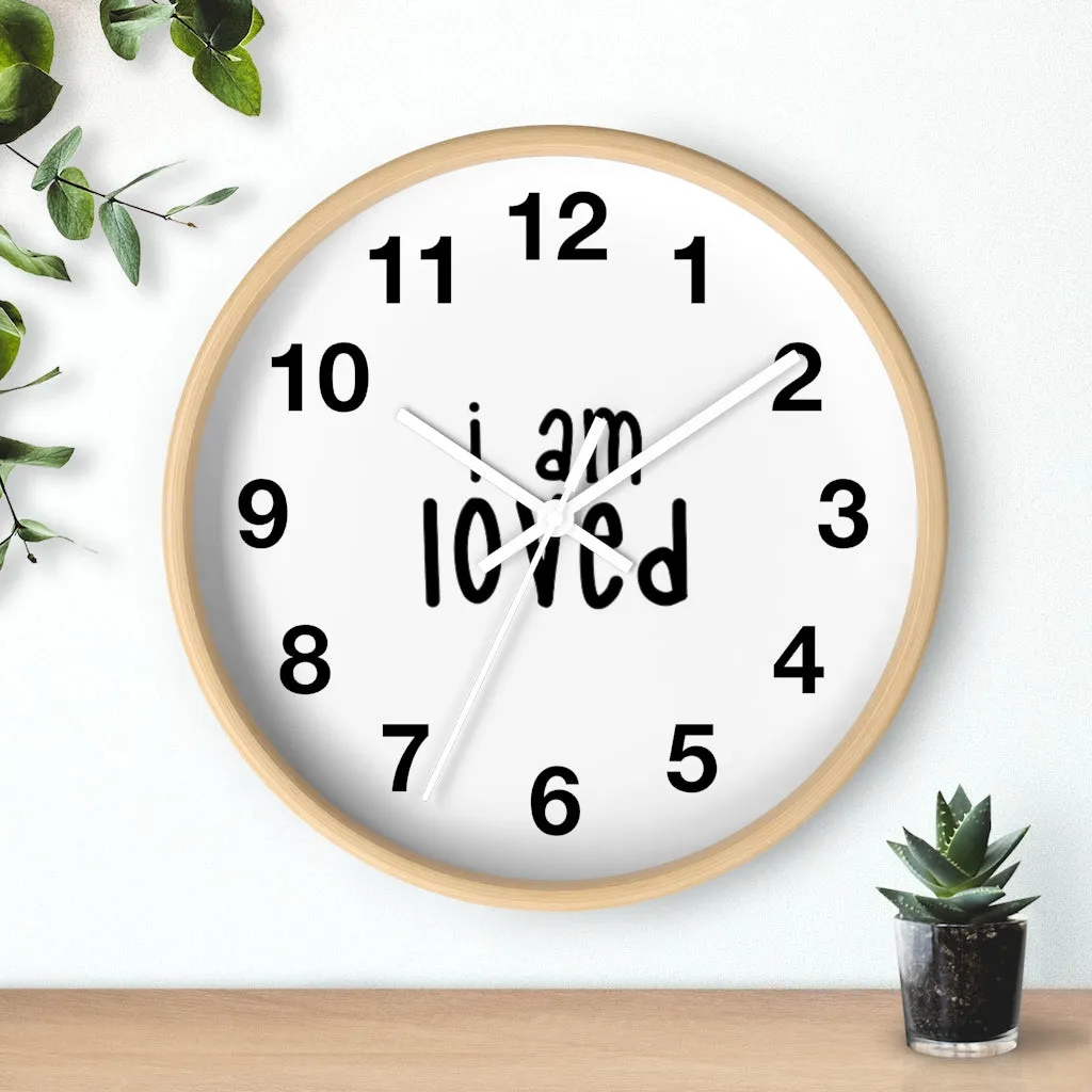 Affirmation Feminist pro choice Wall clock - I am loved black