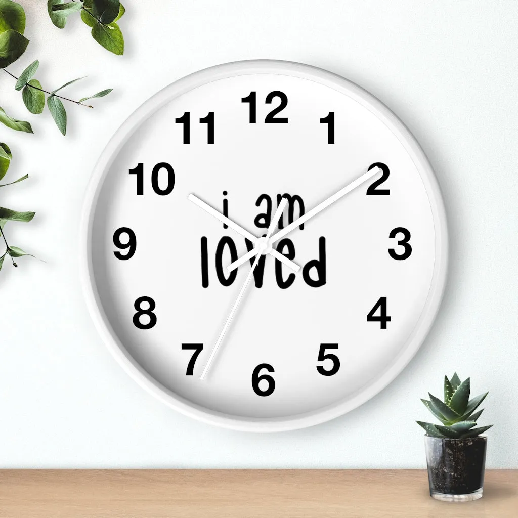 Affirmation Feminist pro choice Wall clock - I am loved black