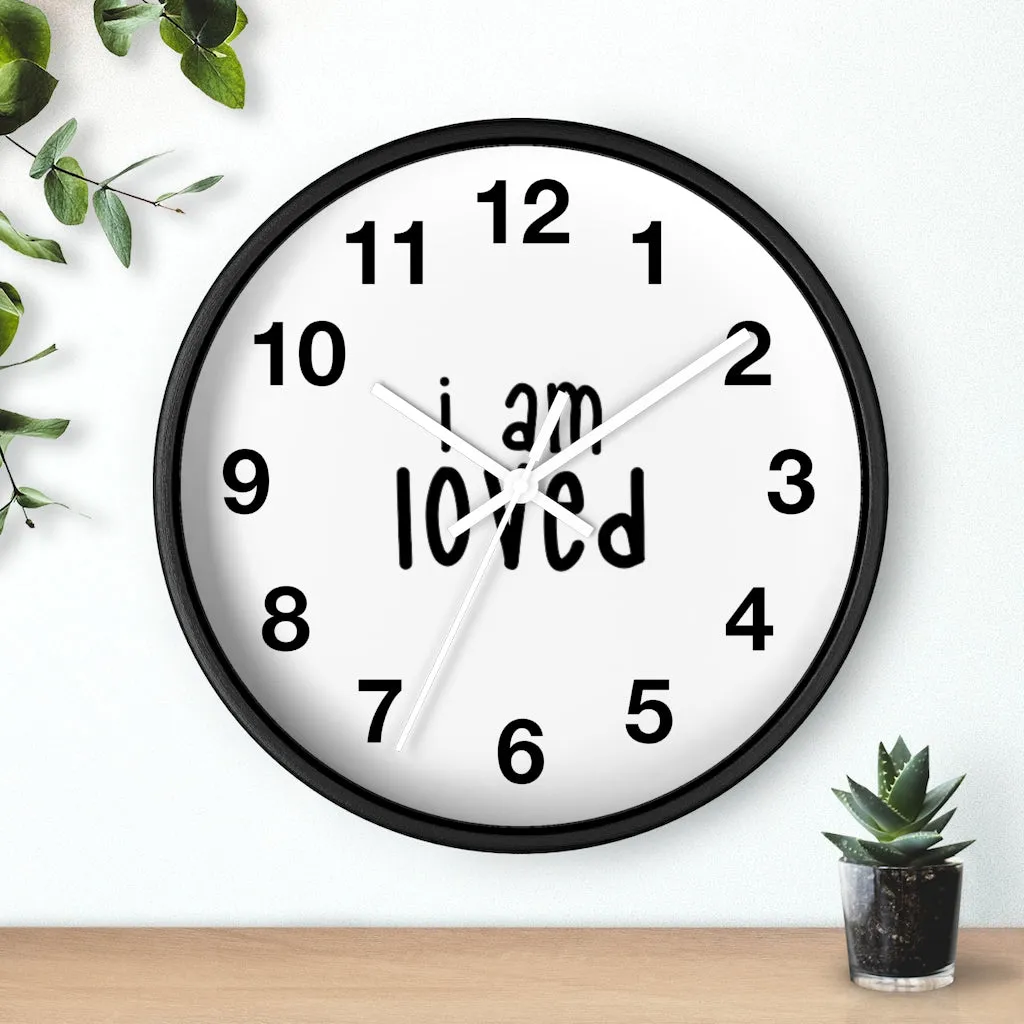 Affirmation Feminist pro choice Wall clock - I am loved black