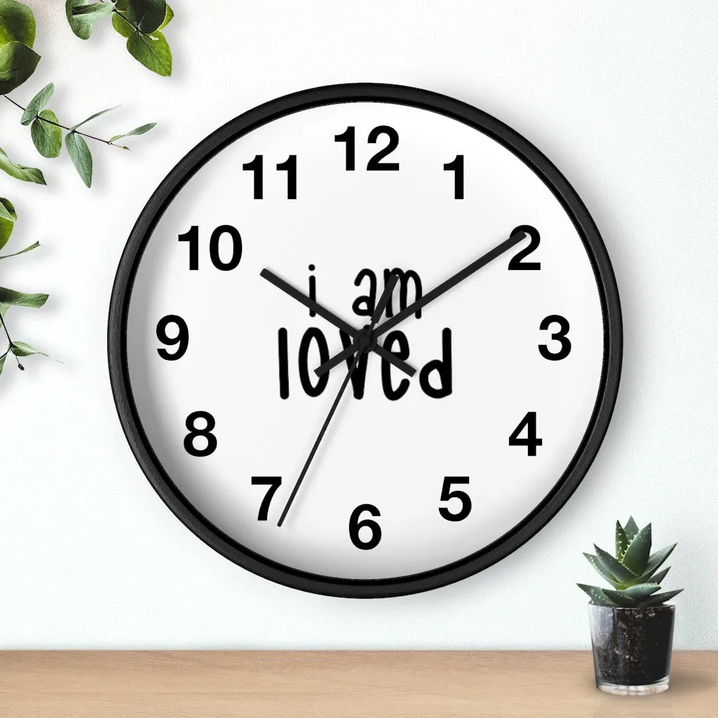 Affirmation Feminist pro choice Wall clock - I am loved black