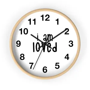 Affirmation Feminist pro choice Wall clock - I am loved black