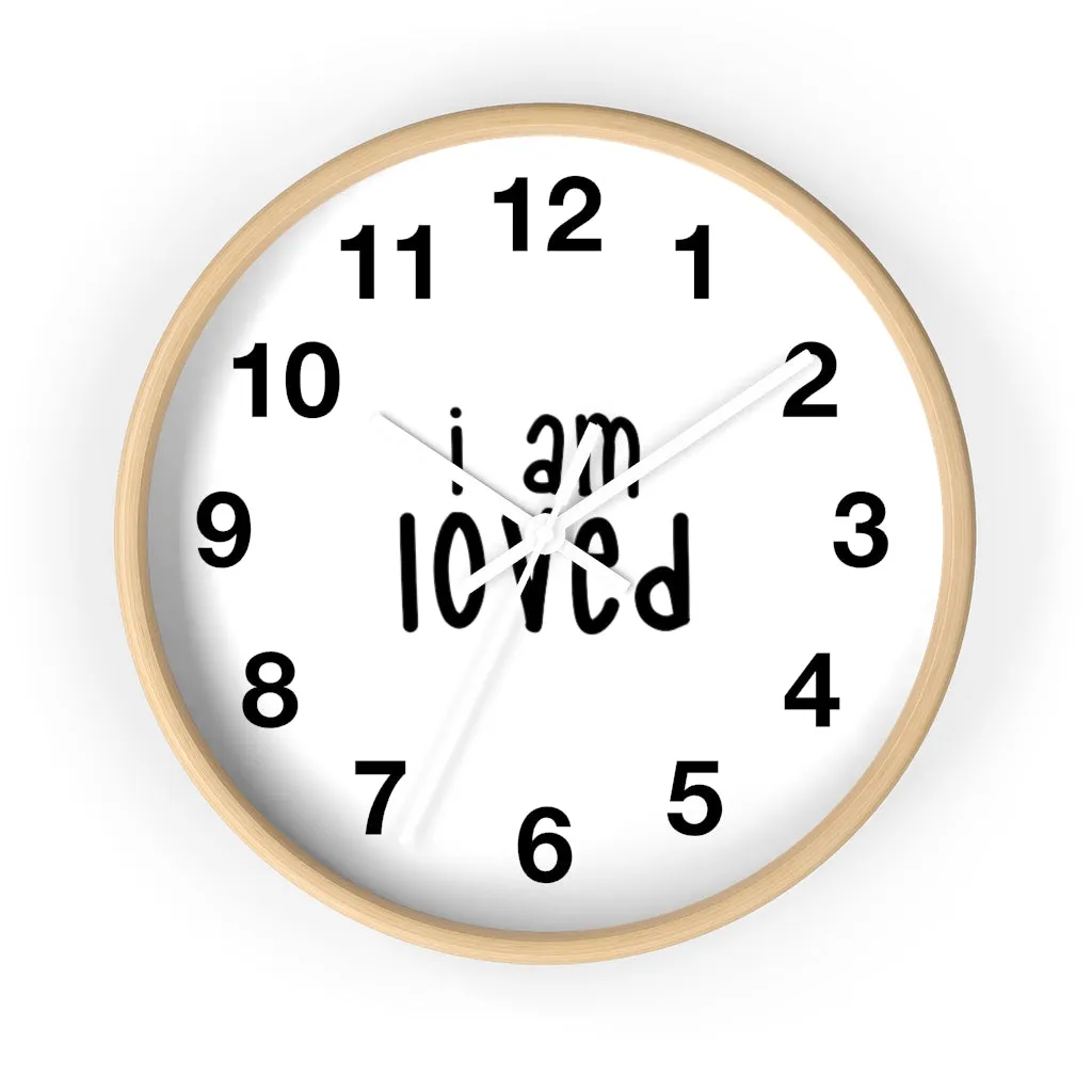 Affirmation Feminist pro choice Wall clock - I am loved black