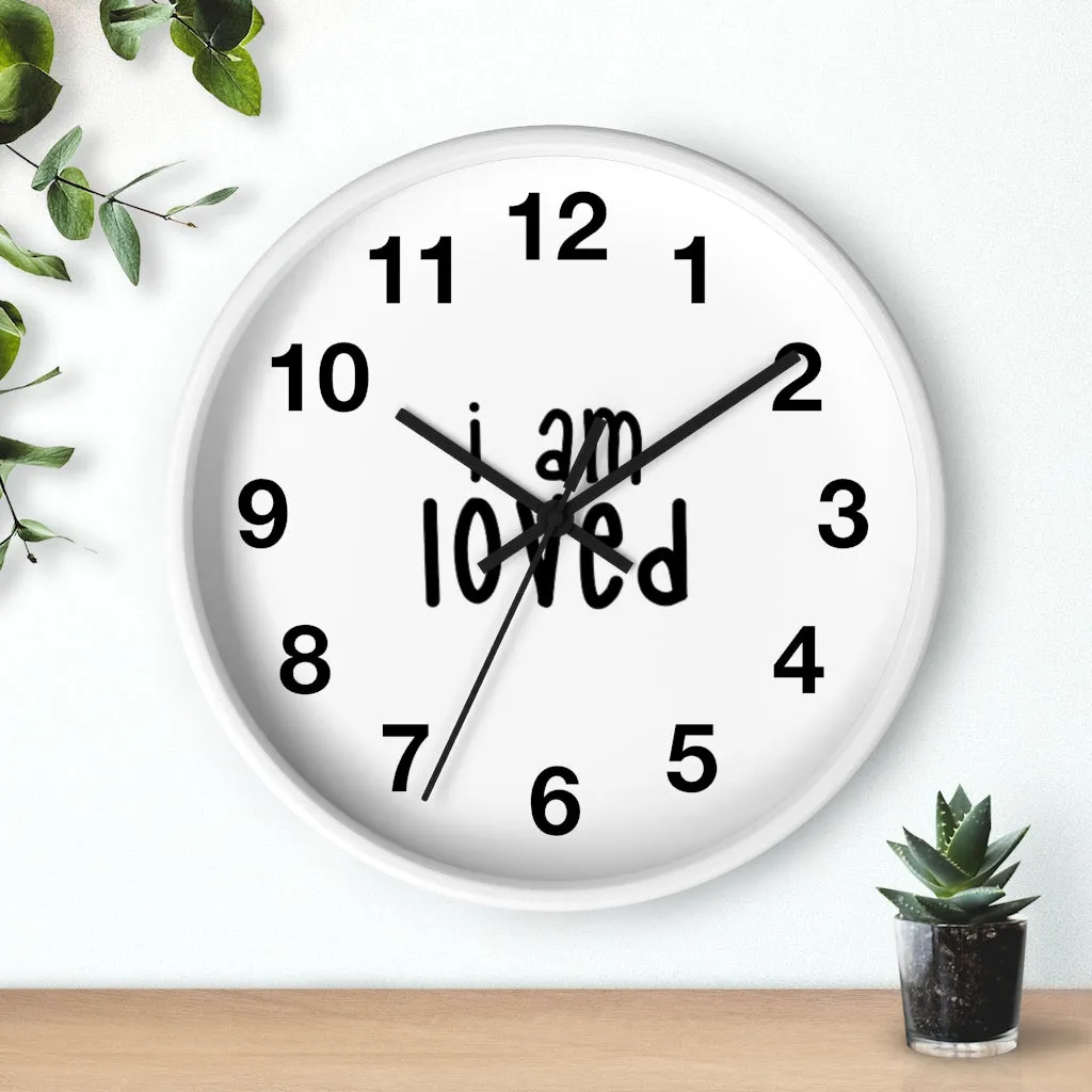 Affirmation Feminist pro choice Wall clock - I am loved black