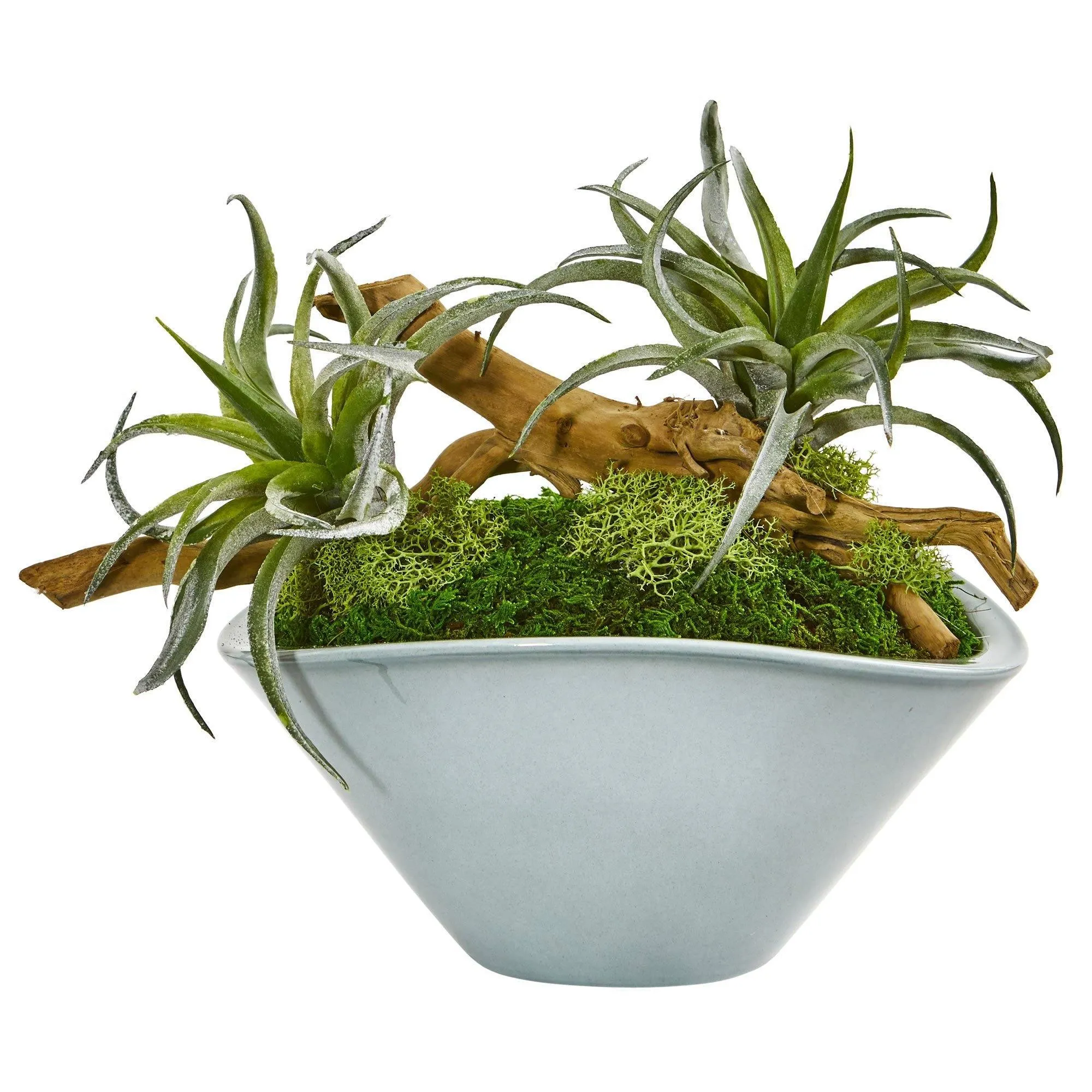 Air Plant Artificial Succulent in Green Vase