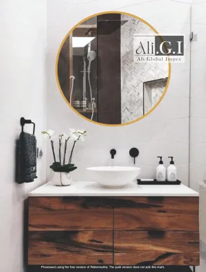 Ali.G.I AGI Vanity 24" Round Metal Frame in Gold, Modern Metal Wall Mirror, Wall-Mounted Gold Mirror, Decor Mirrors for Bathroom, Living Rooms, Entryways (Gold, 24 Inches)