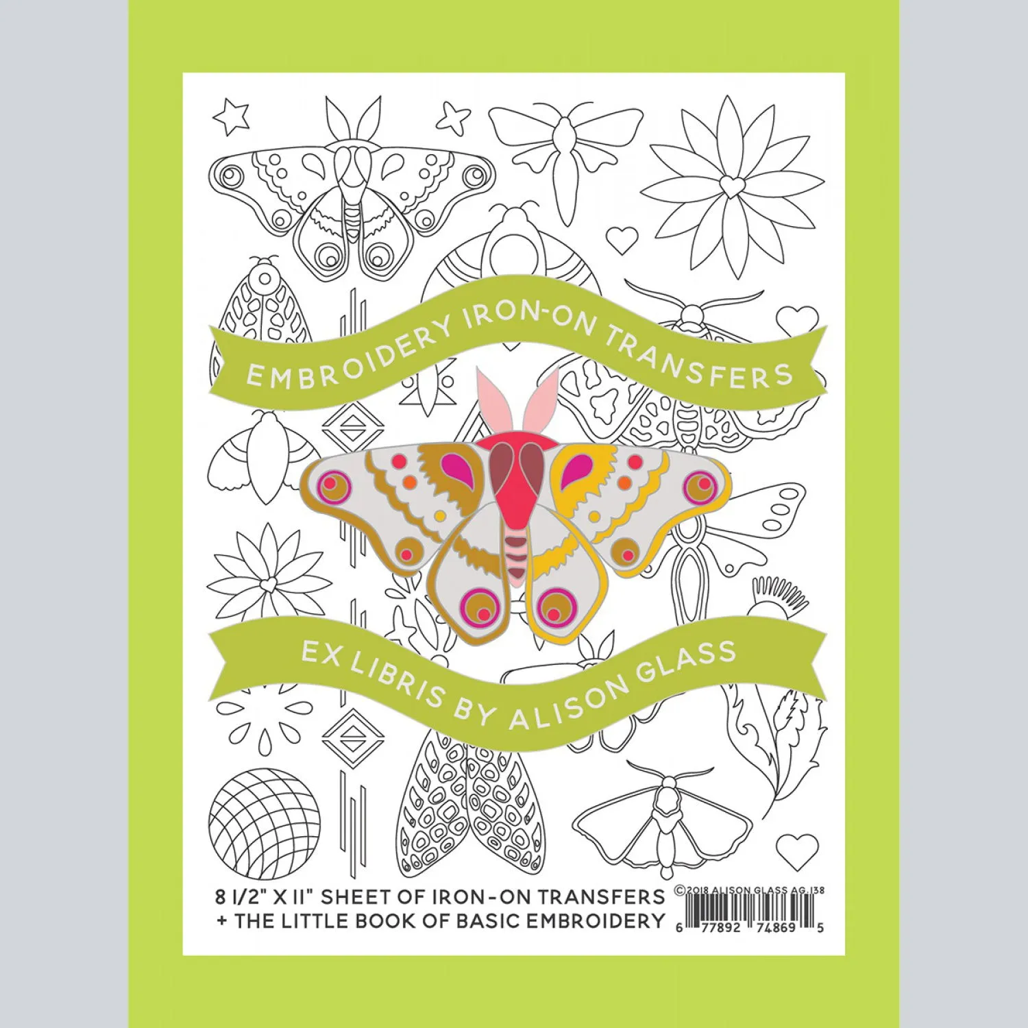 Alison Glass Embroidery Iron-On Transfers Ex Libris Pattern