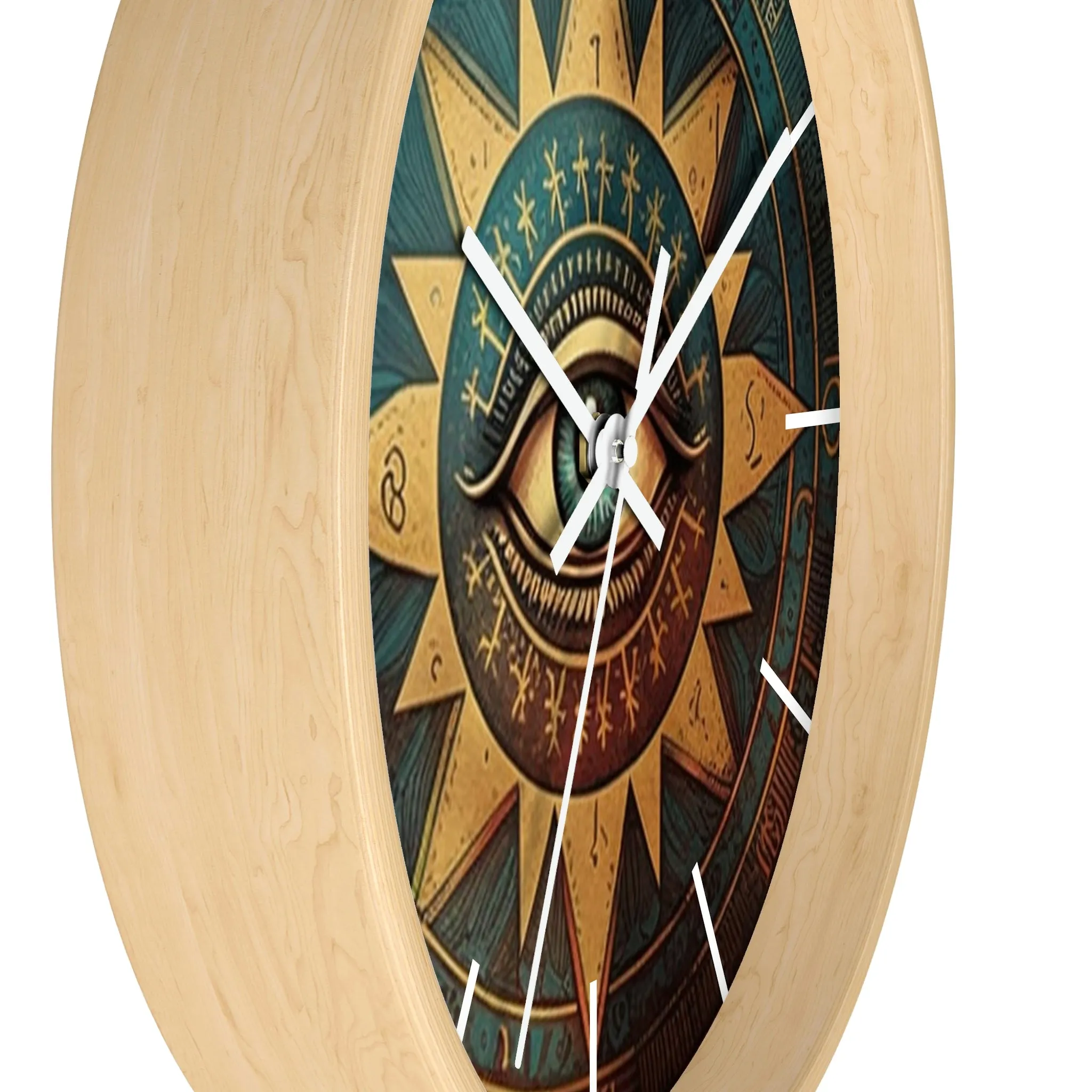 All Seeing Eye Masonic Wall Clock w/ lines