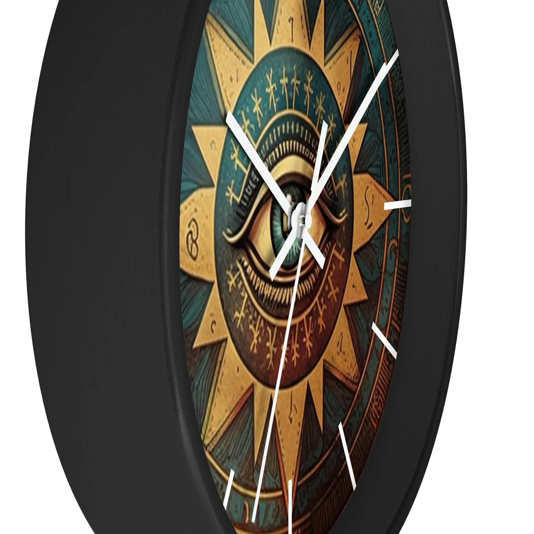 All Seeing Eye Masonic Wall Clock w/ lines