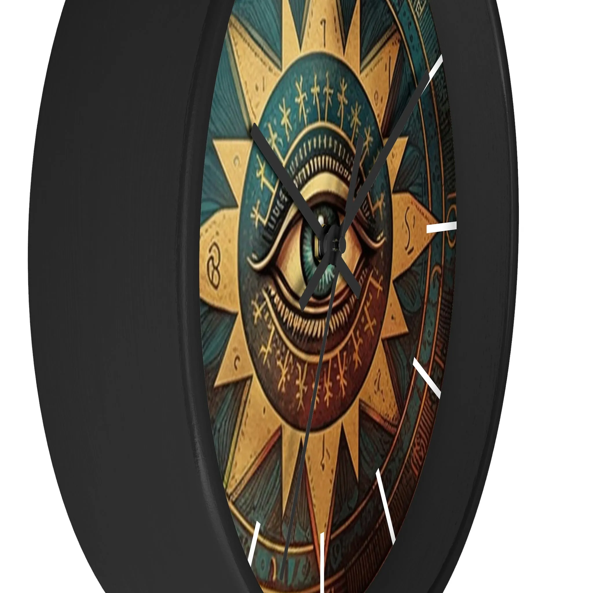 All Seeing Eye Masonic Wall Clock w/ lines