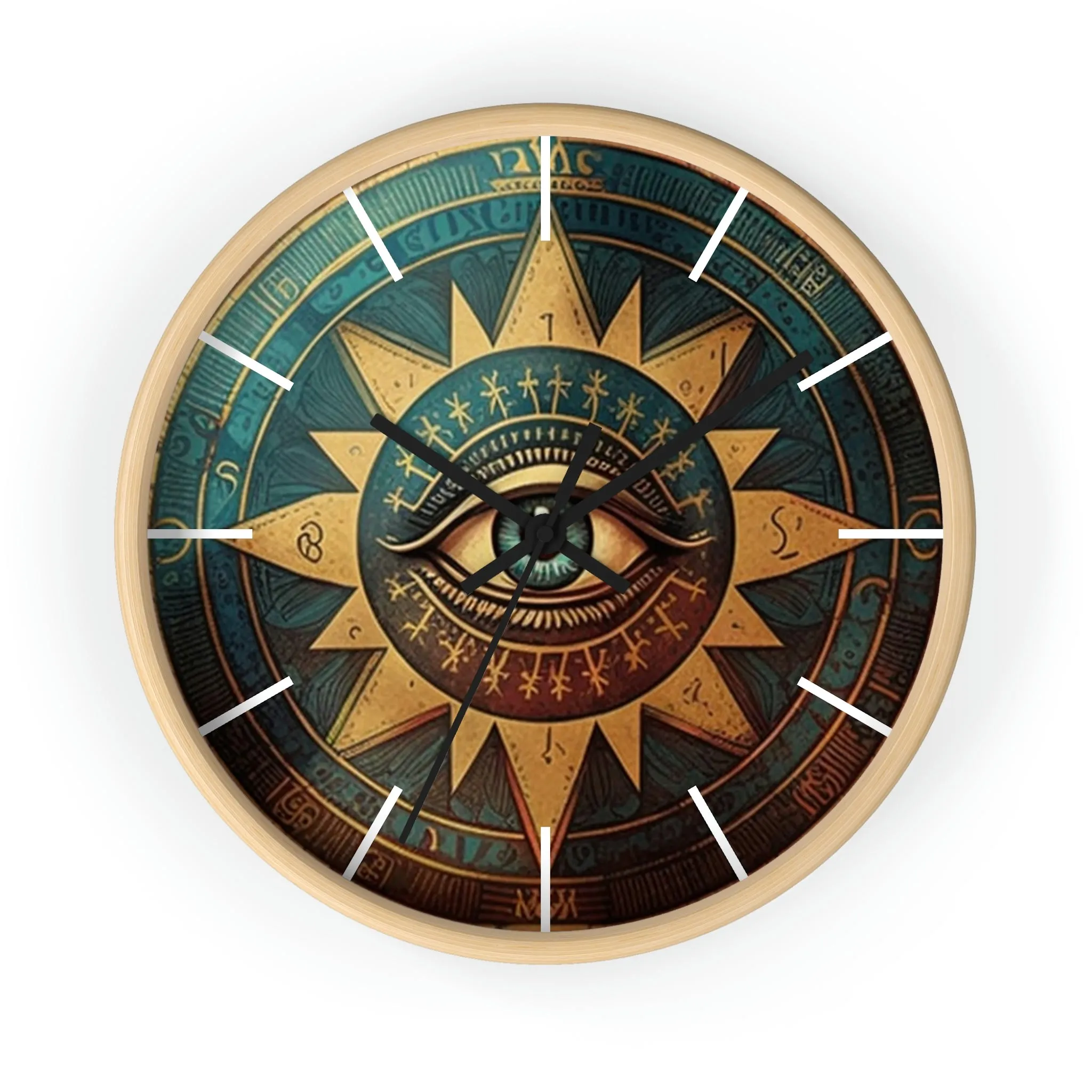 All Seeing Eye Masonic Wall Clock w/ lines