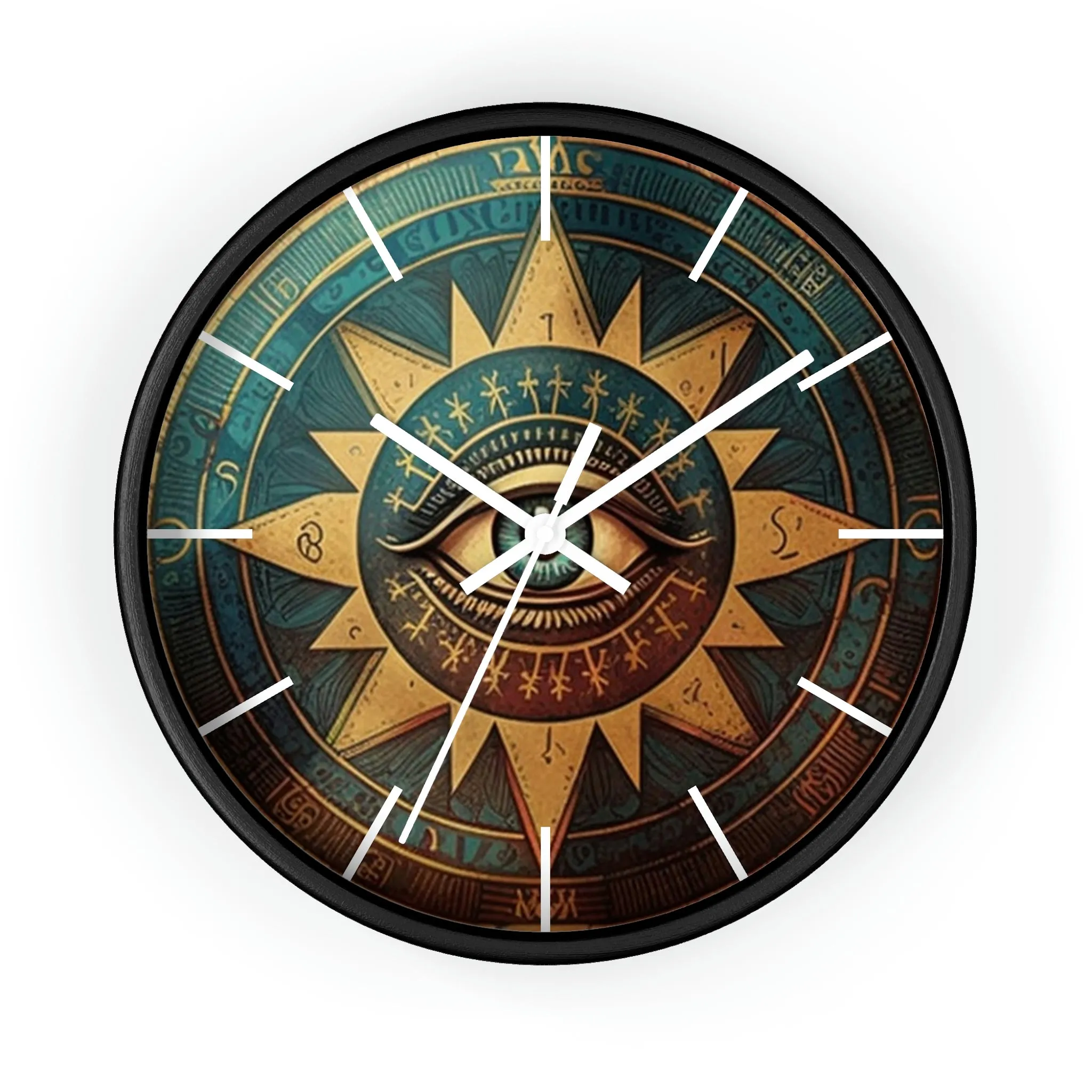 All Seeing Eye Masonic Wall Clock w/ lines