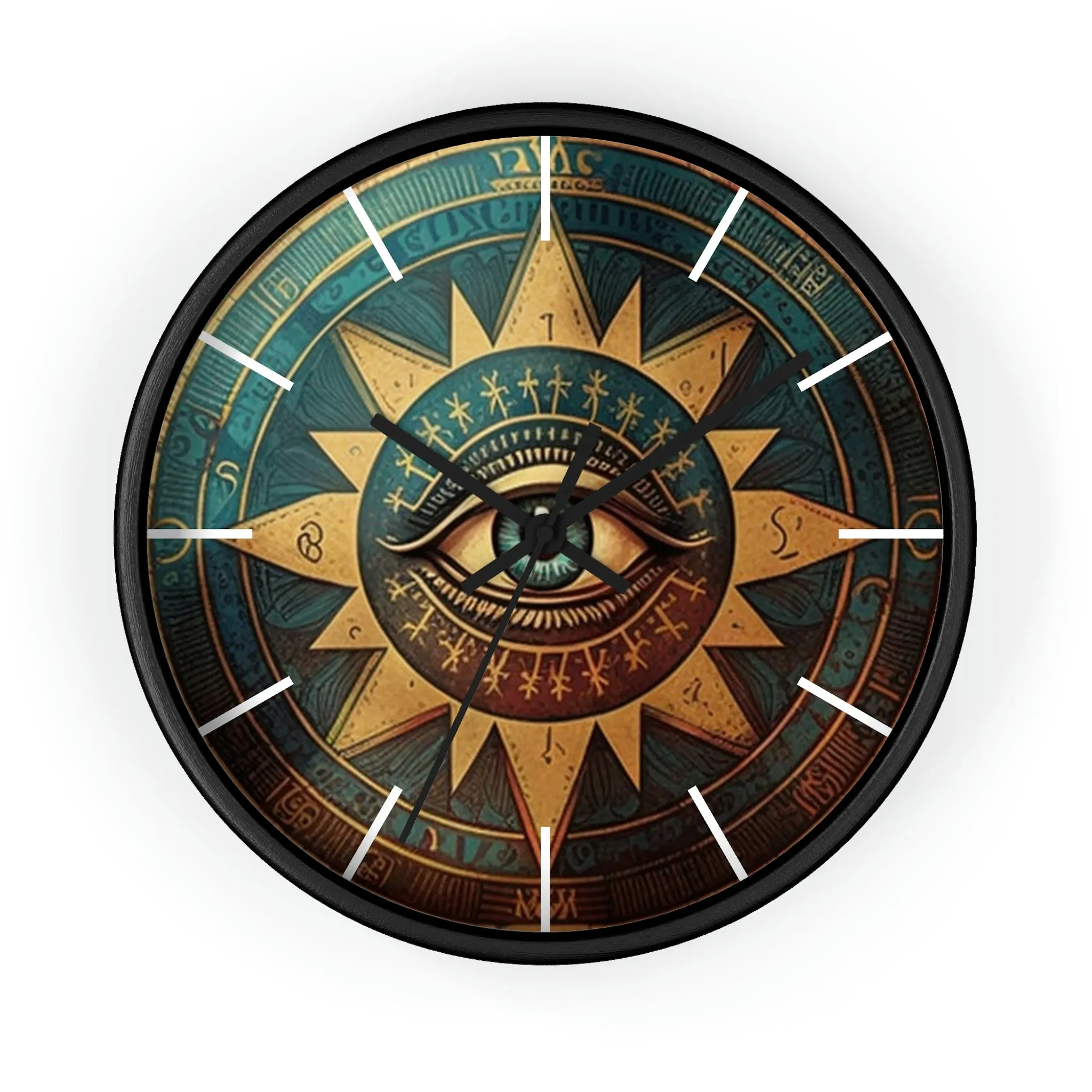 All Seeing Eye Masonic Wall Clock w/ lines