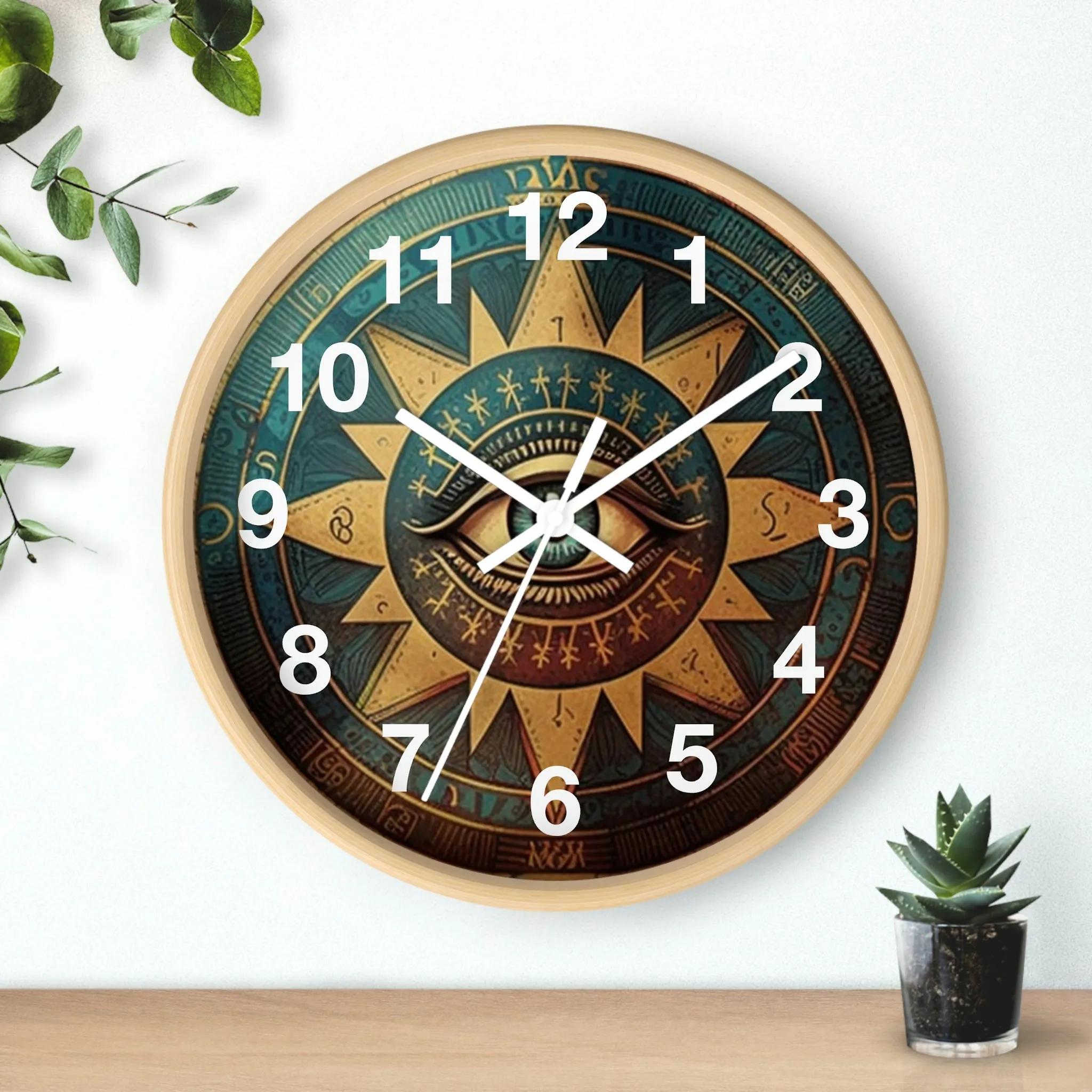 All Seeing Eye Masonic Wall Clock w/ numbers