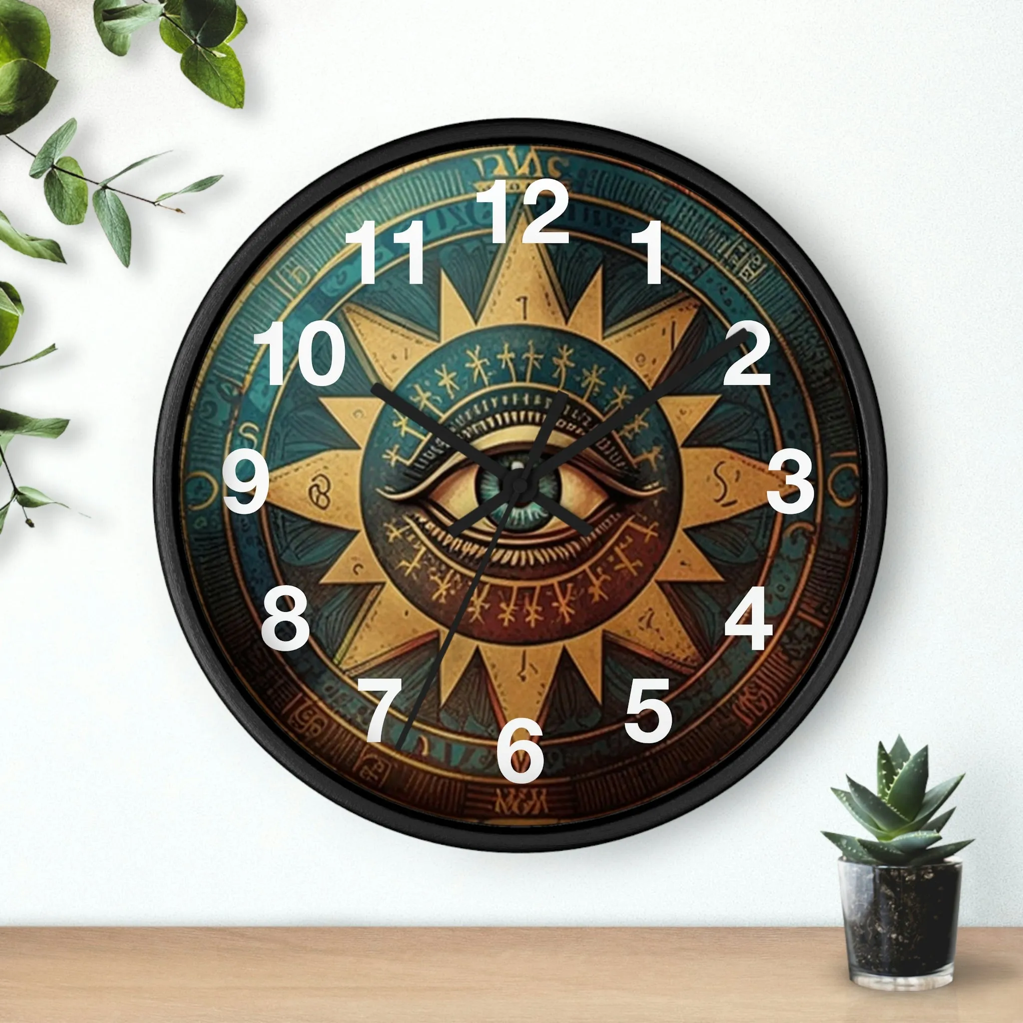 All Seeing Eye Masonic Wall Clock w/ numbers