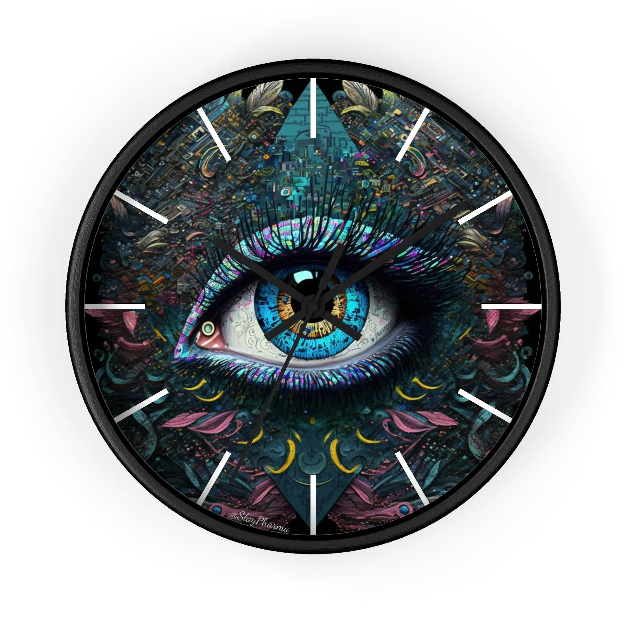 All Seeing Eye Wall Clock #1w/ lines