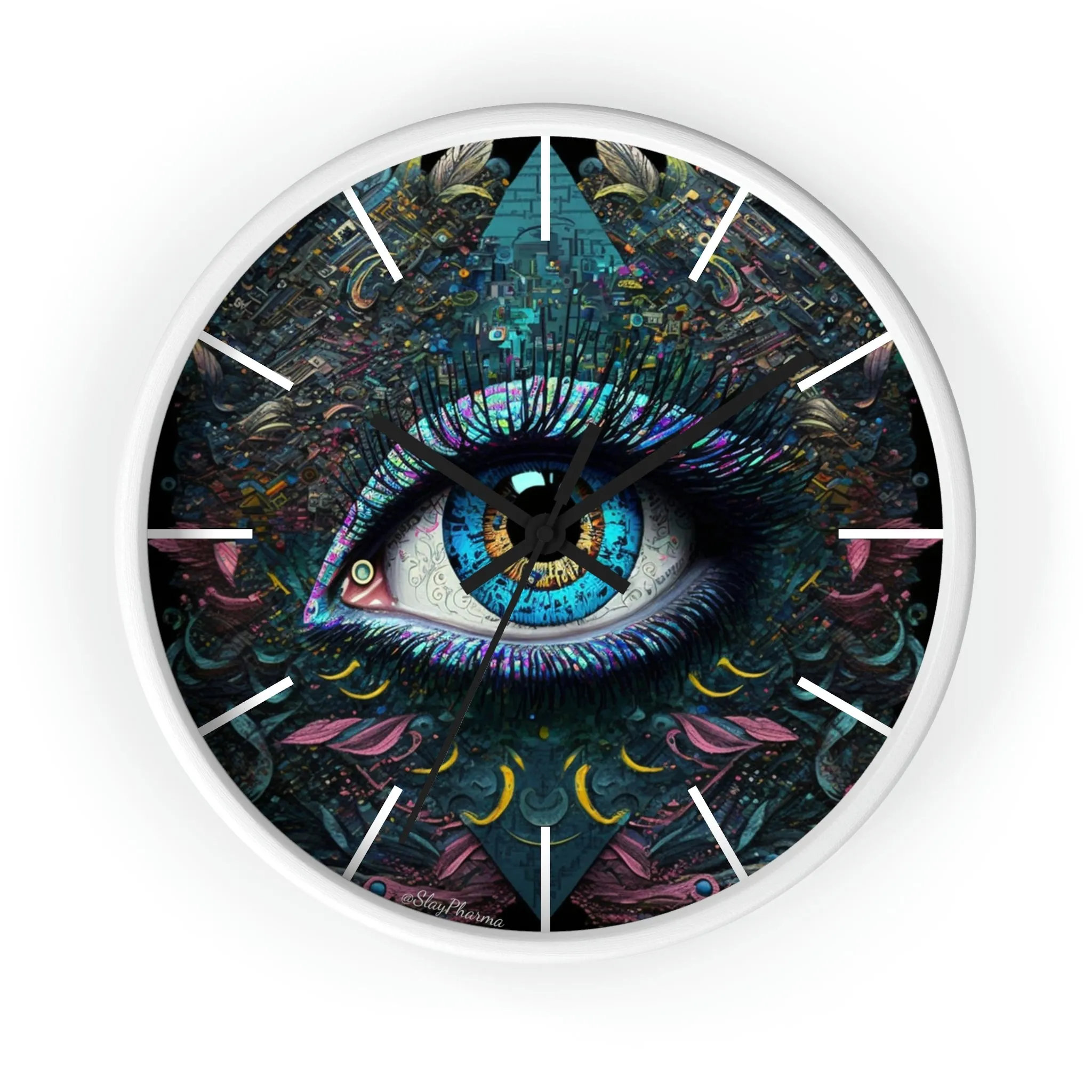 All Seeing Eye Wall Clock #1w/ lines