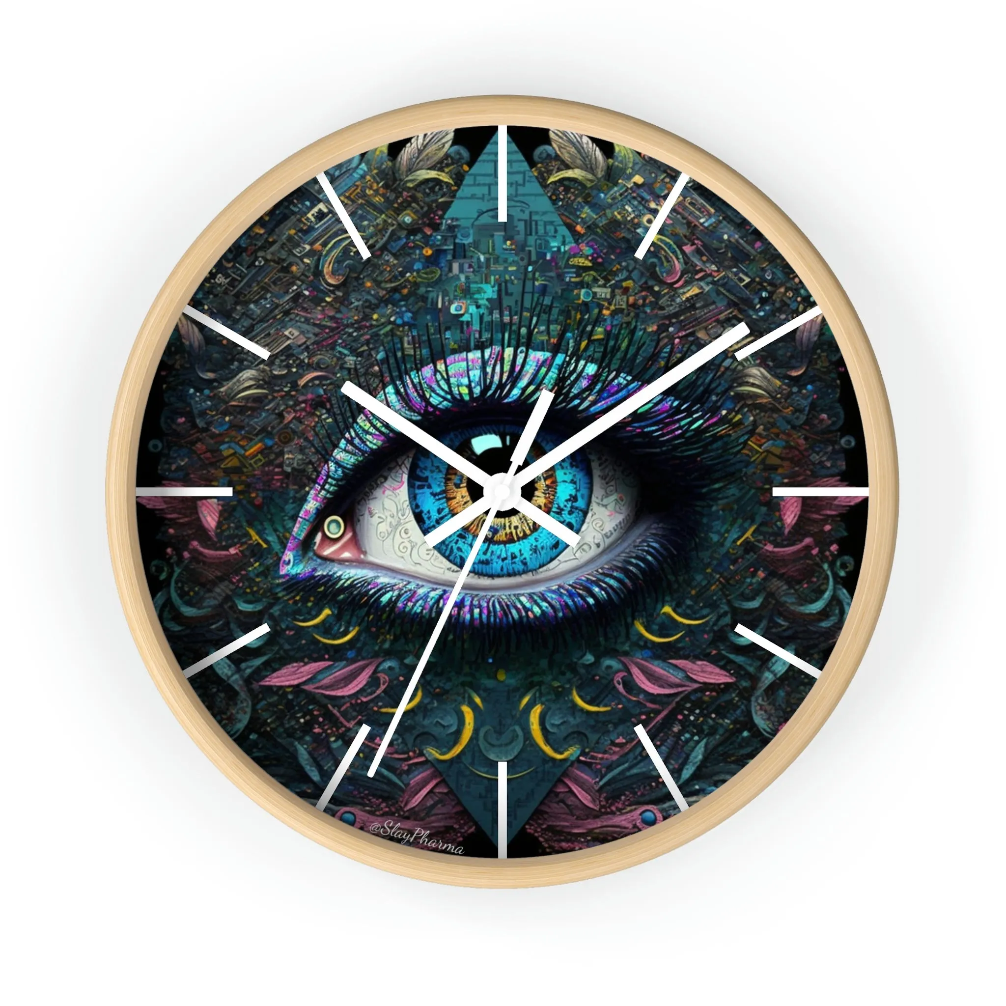 All Seeing Eye Wall Clock #1w/ lines