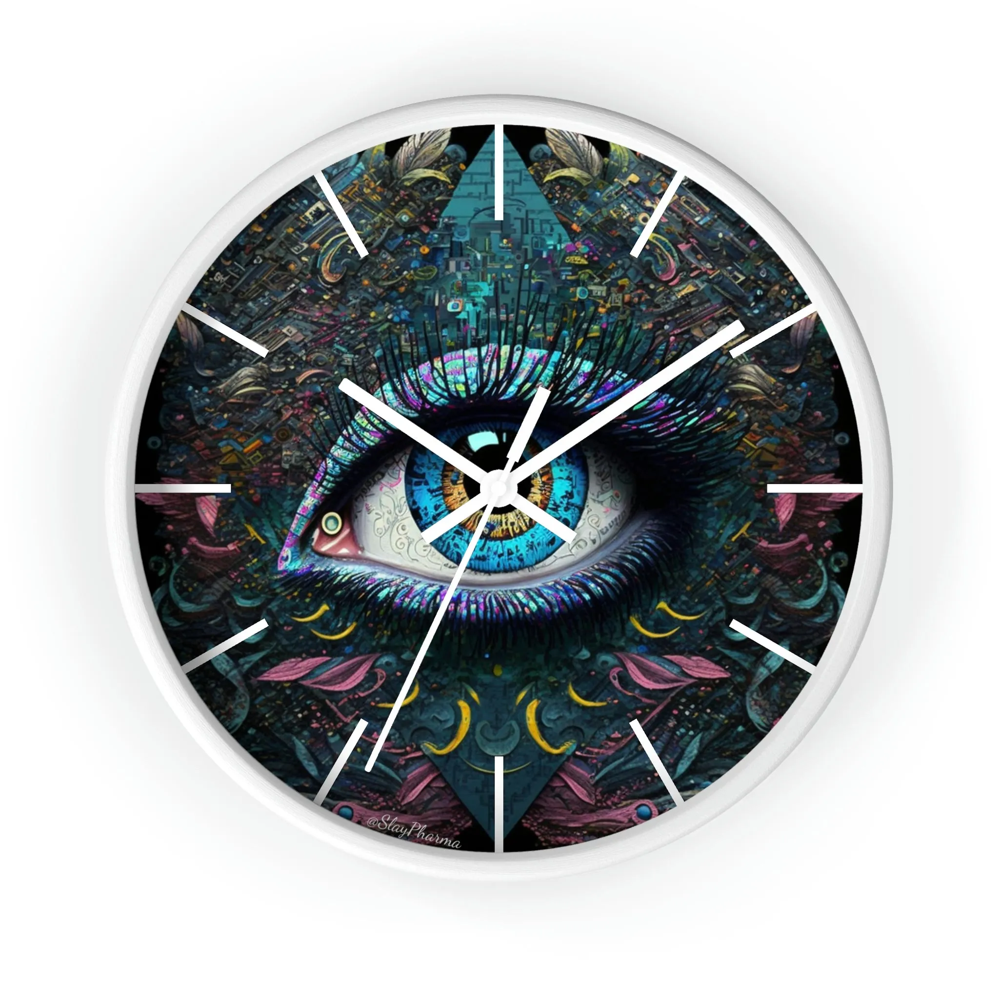 All Seeing Eye Wall Clock #1w/ lines