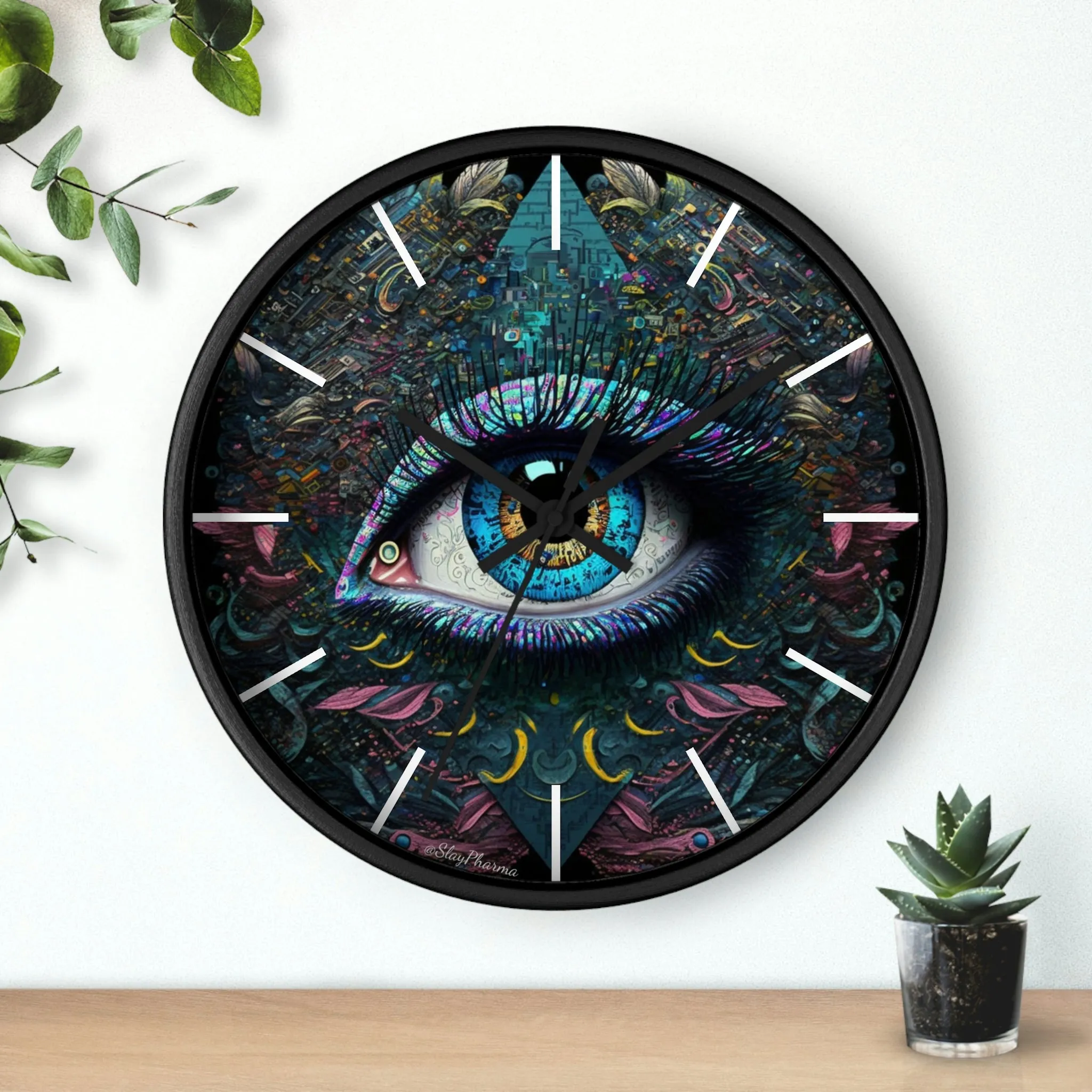 All Seeing Eye Wall Clock #1w/ lines