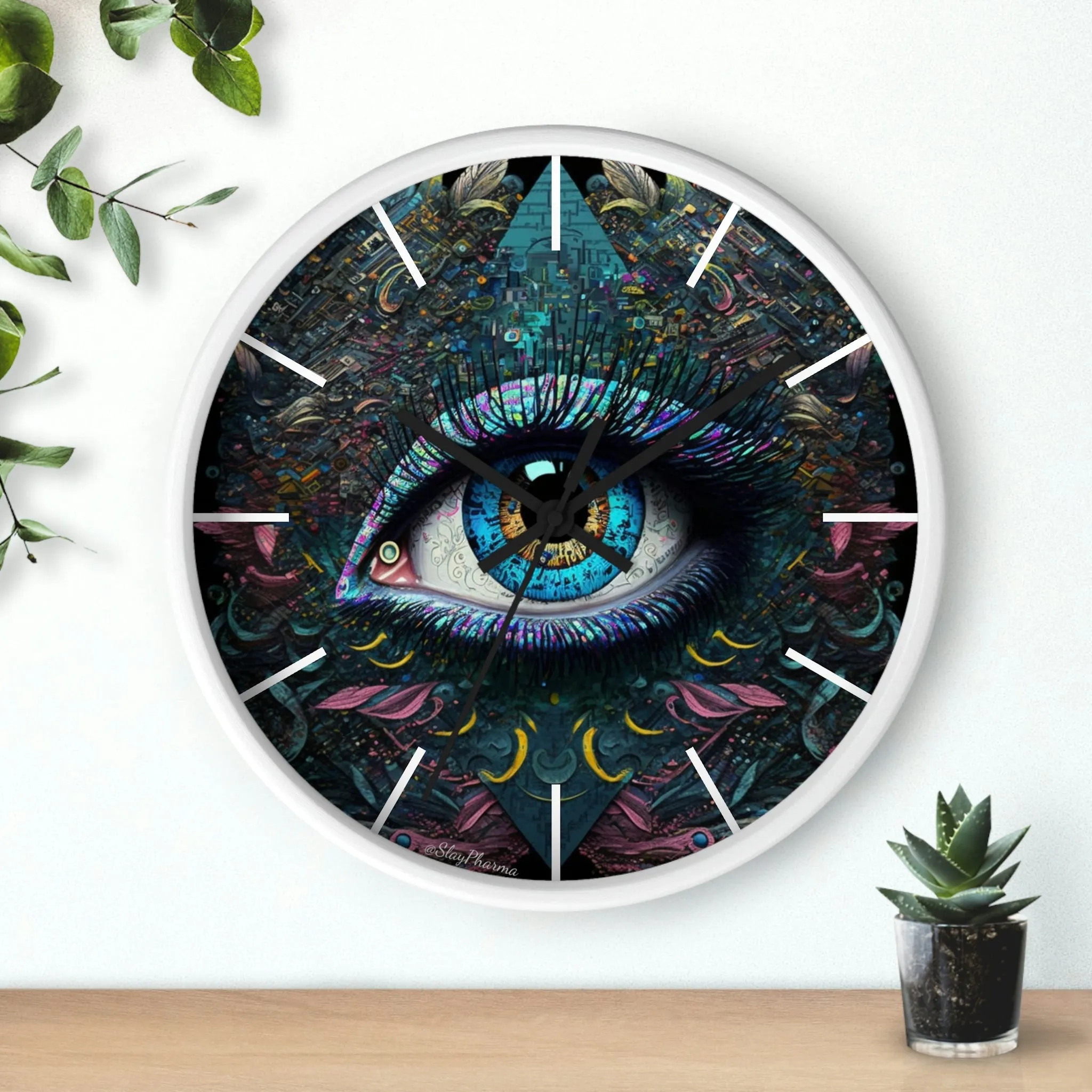 All Seeing Eye Wall Clock #1w/ lines