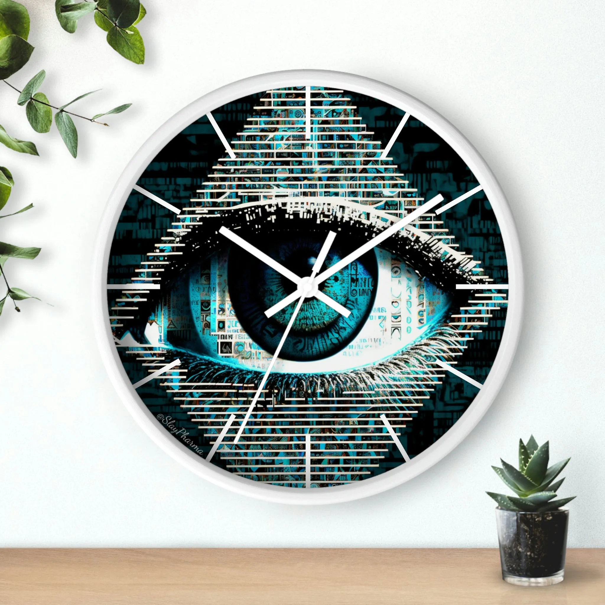 All Seeing Eye Wall Clock #2 w/ lines