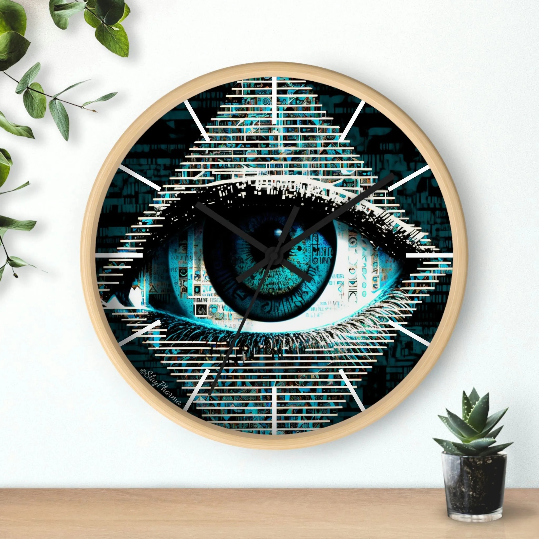 All Seeing Eye Wall Clock #2 w/ lines